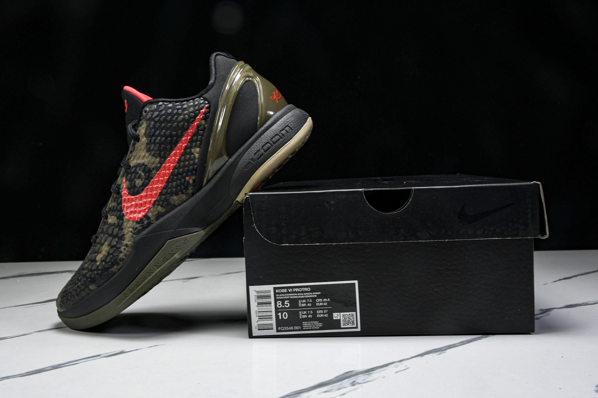 纯原-NK Zoom Kobe 6 Protro Whiteorchidee Nouvel 黑红橘 FQ