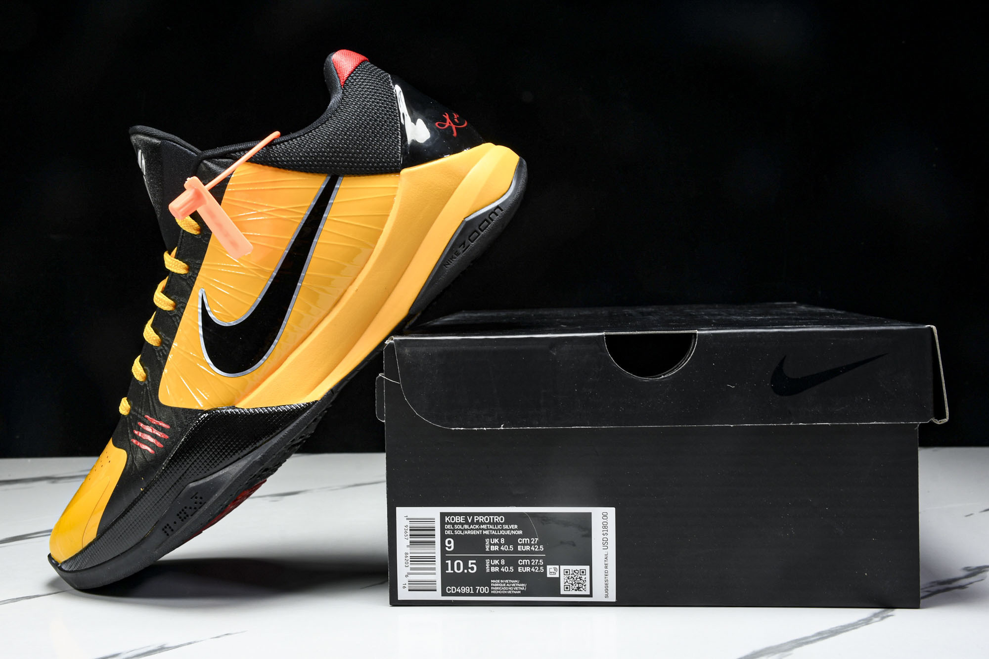 NK Kobe 5 Protro‘Bruce Lee’黑黄 李小龙 CD4991-70040 40.5 
