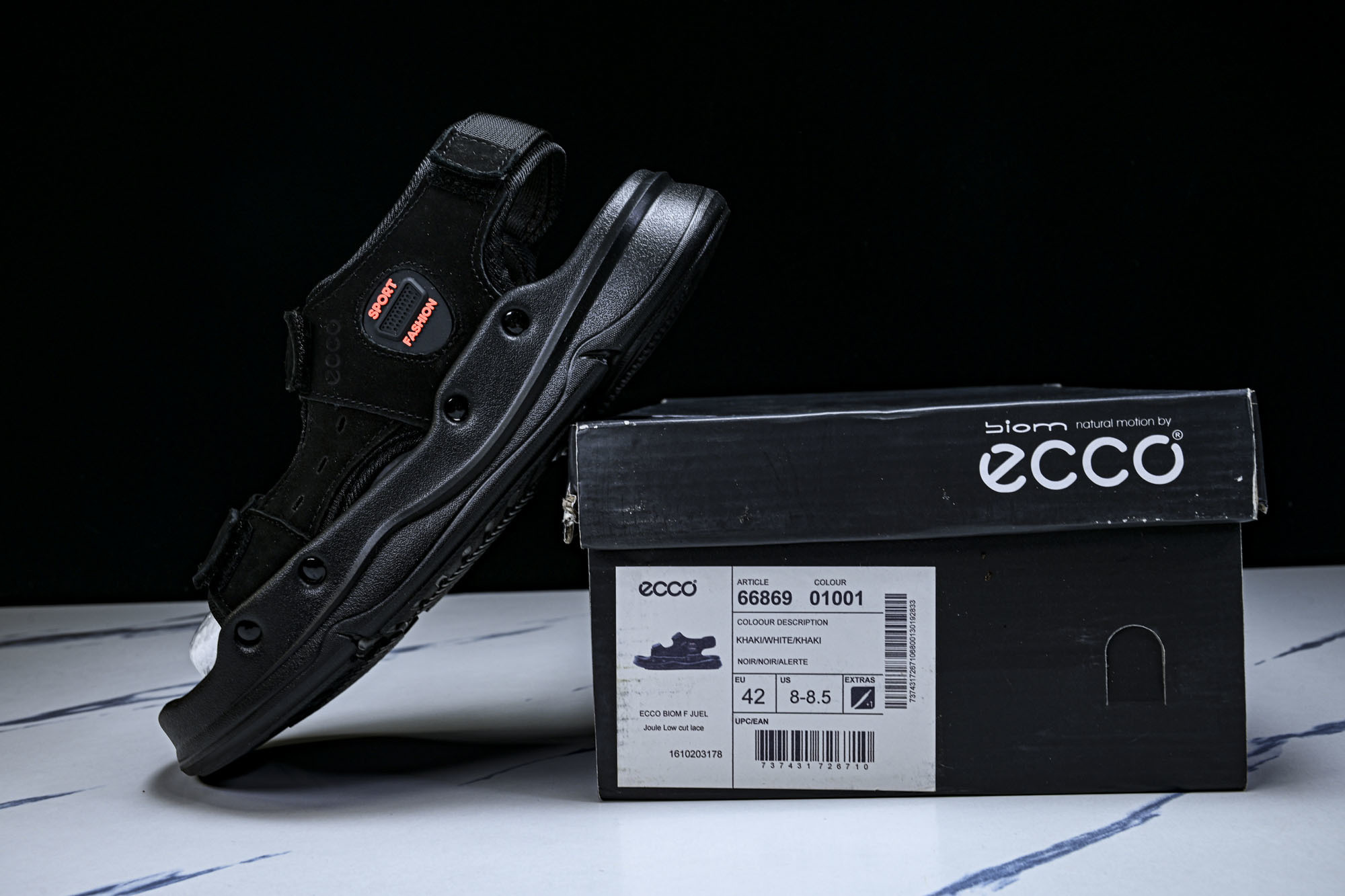 Ecco/爱步2026年夏季新款涉水鞋男士厚底露趾钓鱼鞋66869-尺码：39 40 41 42 43 