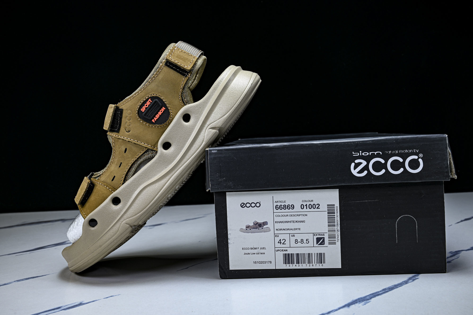 Ecco/爱步2026年夏季新款涉水鞋男士厚底露趾钓鱼鞋66869-01002尺码：39 40 41 4