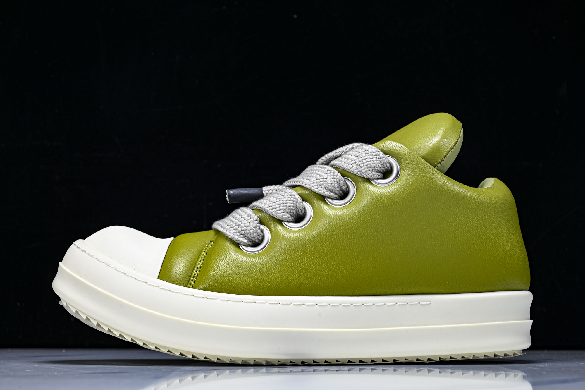 RICK OWENS 男女士 羊皮浅绿面包鞋奶白系带低帮运动鞋RU02C7893 LLPW236 37 
