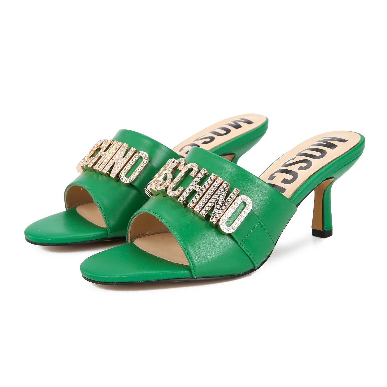 NO:221941,9152-2 MOSCHINO New counter style, diamond buckle, fabric cowhide, inner sheepskin, sizes 35 to 42, rubber sole, genuine leather sole (not returned and replaced), slippers, slippers, cowhide, sheepskin198609099152一2 MOSCHINO 专柜新款,钻扣,面料牛皮,内里羊皮,35至42码,橡胶底,真皮底（不退换）出,拖鞋,slippers,cowhide,sheepskin,Women's Shoes