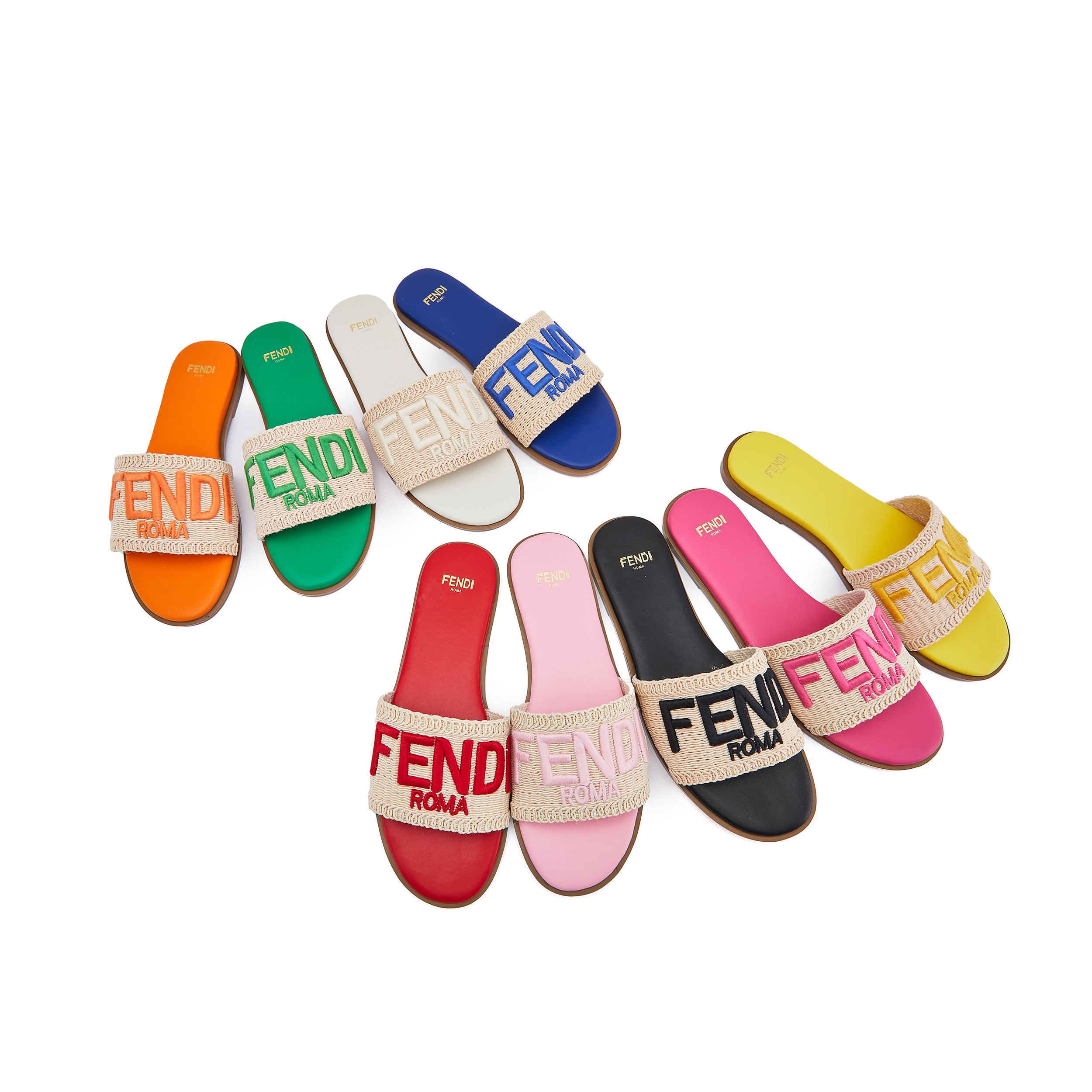 NO:231002,18612-59 FENDI new flat-sole drag, unique weaving process logo electric embroidery, code number 35-43, 44.45 customized non-return and exchange, rubber sole, leather sole custom non-return and exchange pP, split-toe shoes, fendi1986090918612-59 FENDI新款平底拖,独特编织工艺logo电绣,码数35-43,44.45定制不退换, 胶底, 皮底订做不退换pP,分趾鞋,fendi,Women's Shoes