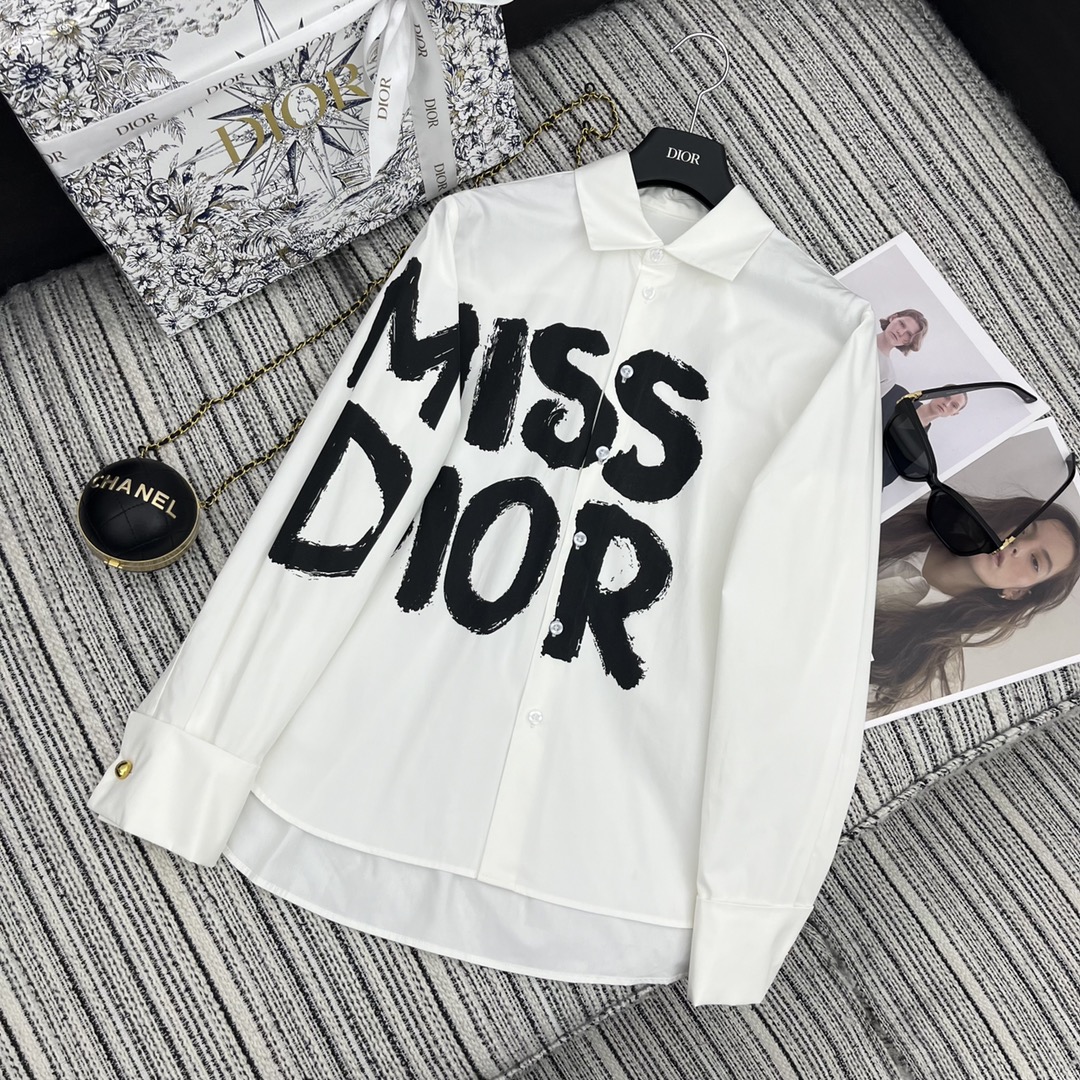 Dior Abbigliamento Camicie & Camicette Bianco Stampa Collezione Autunno