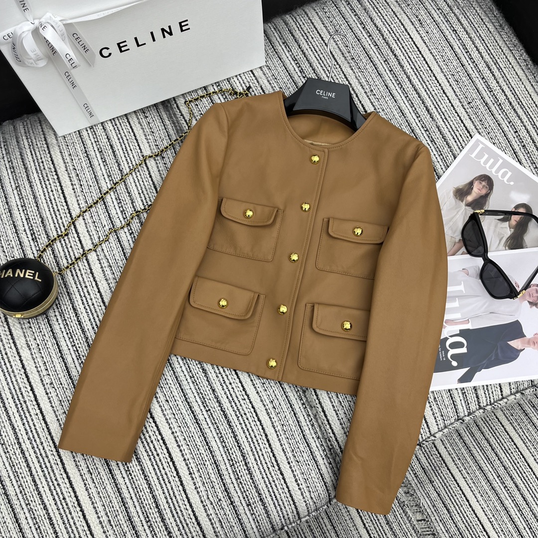 Abbigliamento Giacca & Soprabito Hardware oro Pelle di pecora Collezione Autunno/Inverno