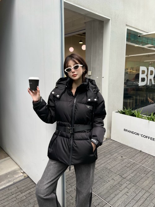 Pra Hooded Down Puffer Jacket Winter Warm Coat With Belt 1 Pra Hooded Down Puffer Jacket Winter Warm Coat With Belt
