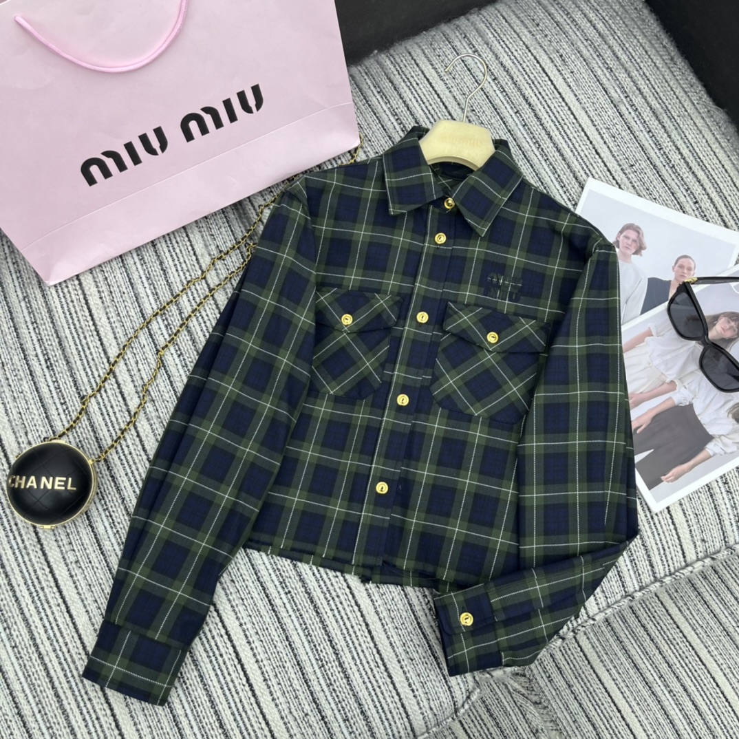 MiuMiu Clothing Shirts & Blouses High Quality 1:1 Replica
 Cotton Wool Spring Collection