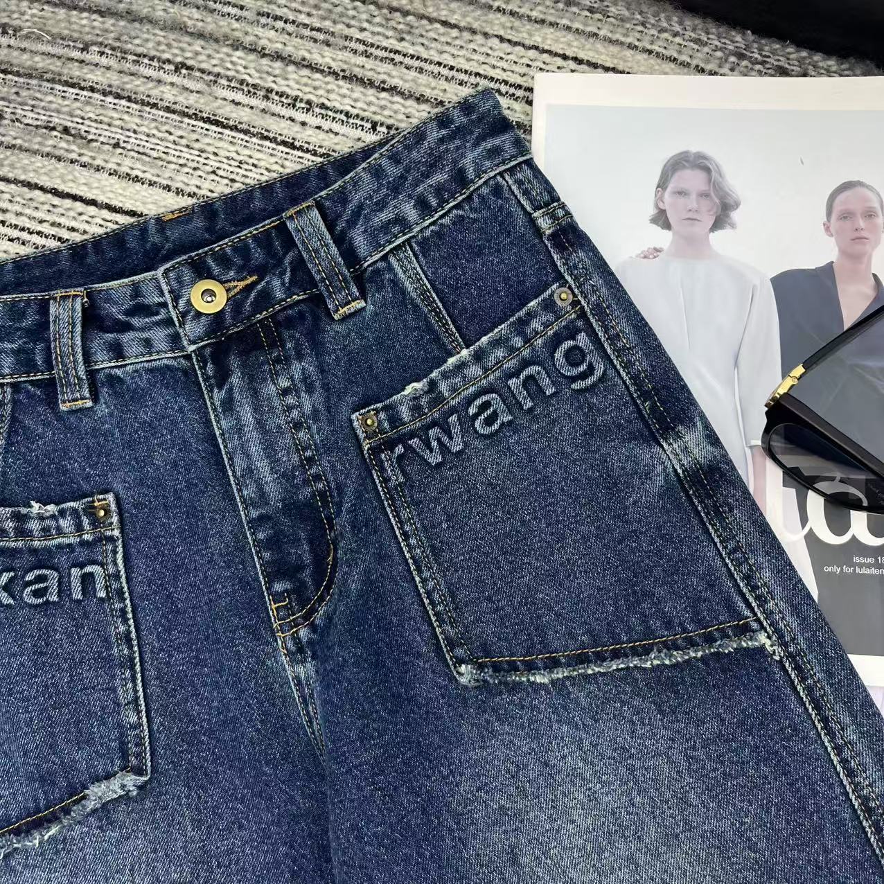 “Hard-Core Female Suit: 25-Year Autumn Series Ale* New Letter Machete Jeans SML” - 图片 4