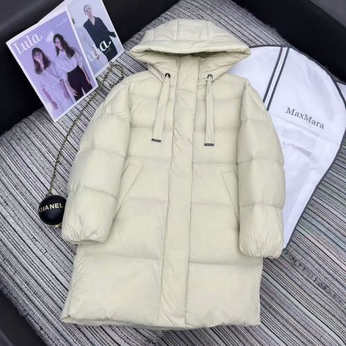 MaxMara Hooded Goose Down Padded Coat Mid-Length Outerwear Winter Jacket 2 MaxMara Hooded Goose Down Padded Coat Mid-Length Outerwear Winter Jacket
