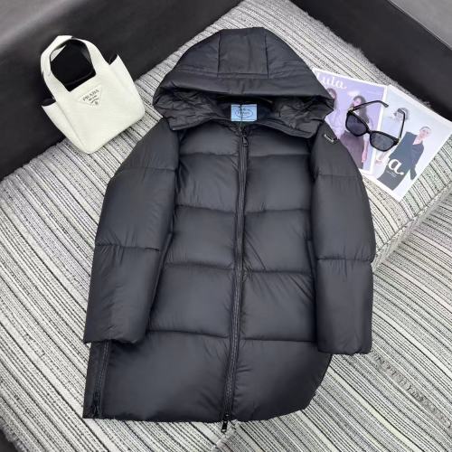Prada Hooded Mid-Length Down Puffer Coat - Classic Logo, Warm & Stylish 16 Prada Hooded Mid-Length Down Puffer Coat - Classic Logo, Warm & Stylish