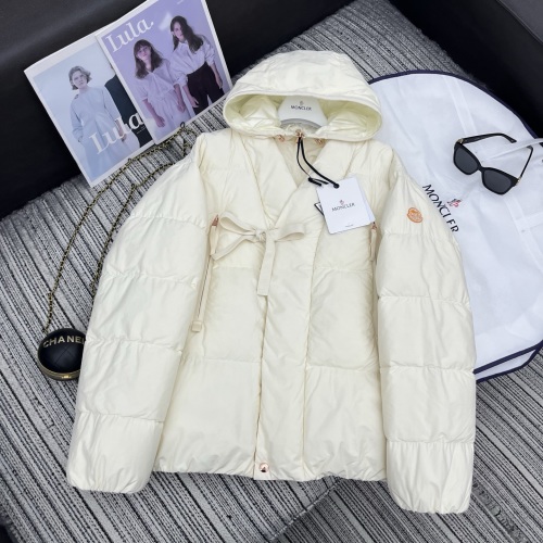 Moncler Women's Hooded Down Jacket with Bow Detail - Early Fall/Winter Series 2 Moncler Women's Hooded Down Jacket with Bow Detail - Early Fall/Winter Series