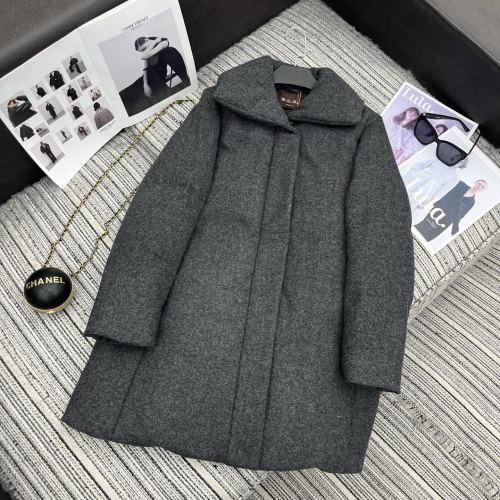 Elegant Wool Blend Down Coat with Fold-Down Collar, Mid-Length Warm Overcoat 11 Elegant Wool Blend Down Coat with Fold-Down Collar, Mid-Length Warm Overcoat
