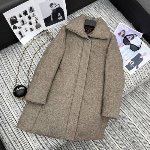 Elegant Wool-Blend Down Coat with Lapel Collar, Mid-Length Outerwear 10 Elegant Wool-Blend Down Coat with Lapel Collar, Mid-Length Outerwear