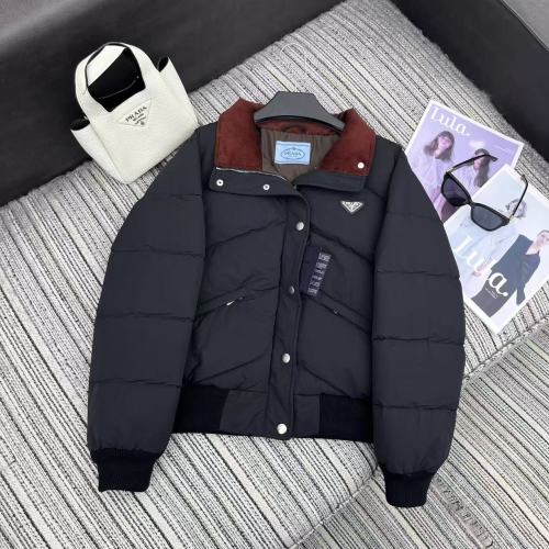 Prada 2025 Fall/Winter Down Jacket - Stand Collar, Goose Down, Black 1 Prada 2025 Fall/Winter Down Jacket - Stand Collar, Goose Down, Black