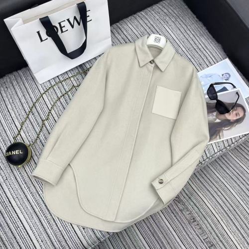 Loewe Inspired Wool Blend Overshirt with Lambskin Pocket and Horn Buttons 5 Loewe Inspired Wool Blend Overshirt with Lambskin Pocket and Horn Buttons