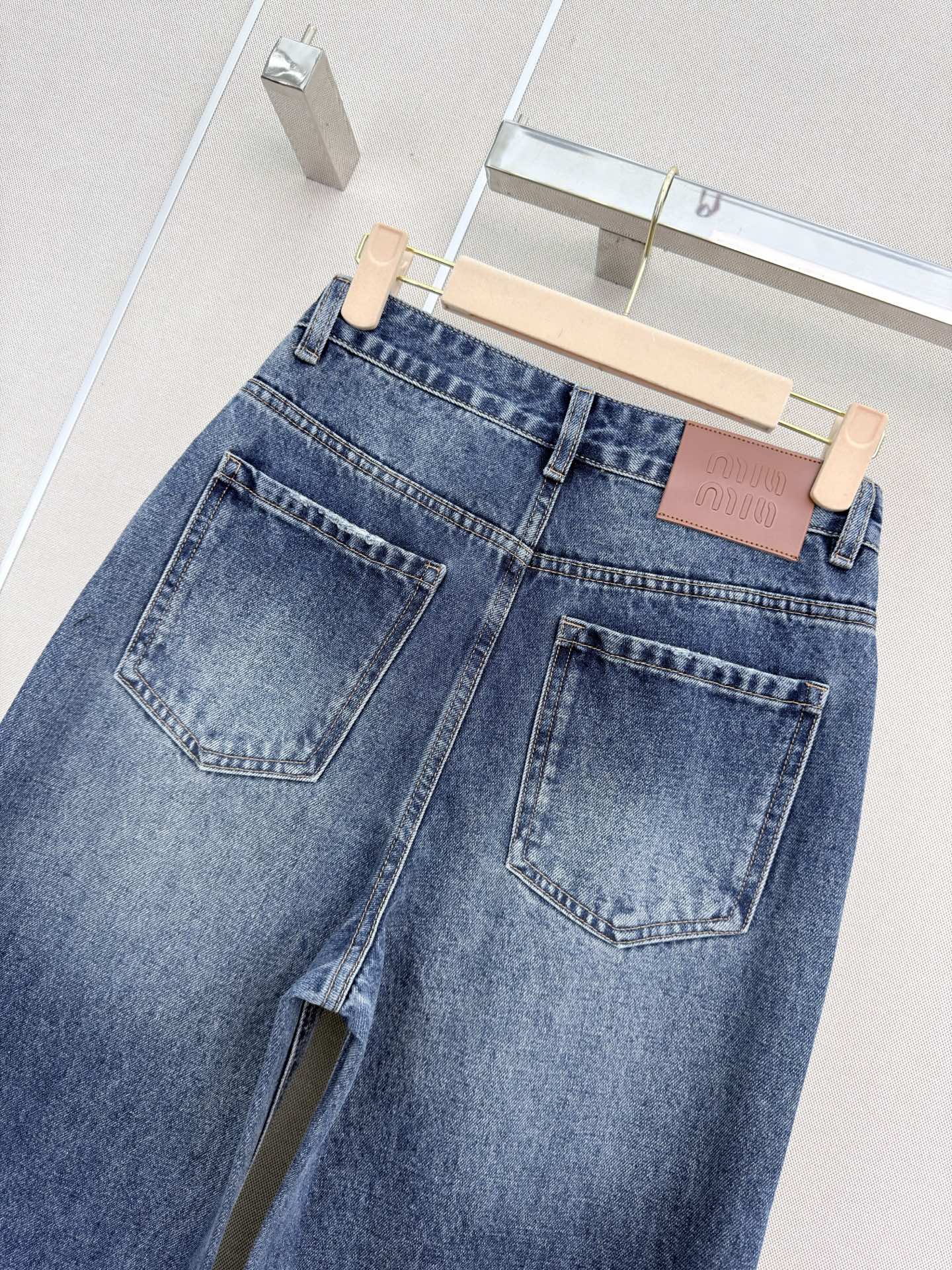 미우미우 와이드 데님 바지 상세 이미지 8