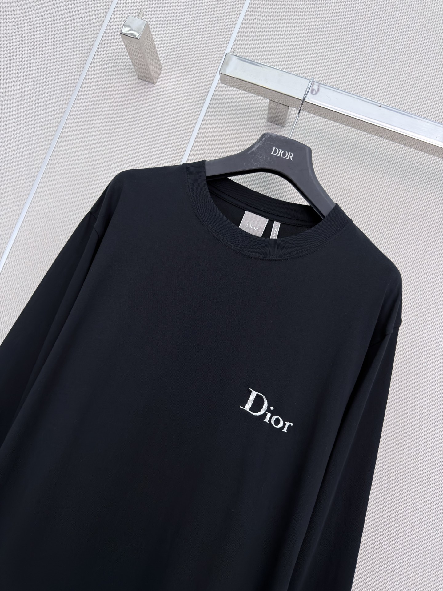 Dior Black Logo Long Sleeve T-Shirt