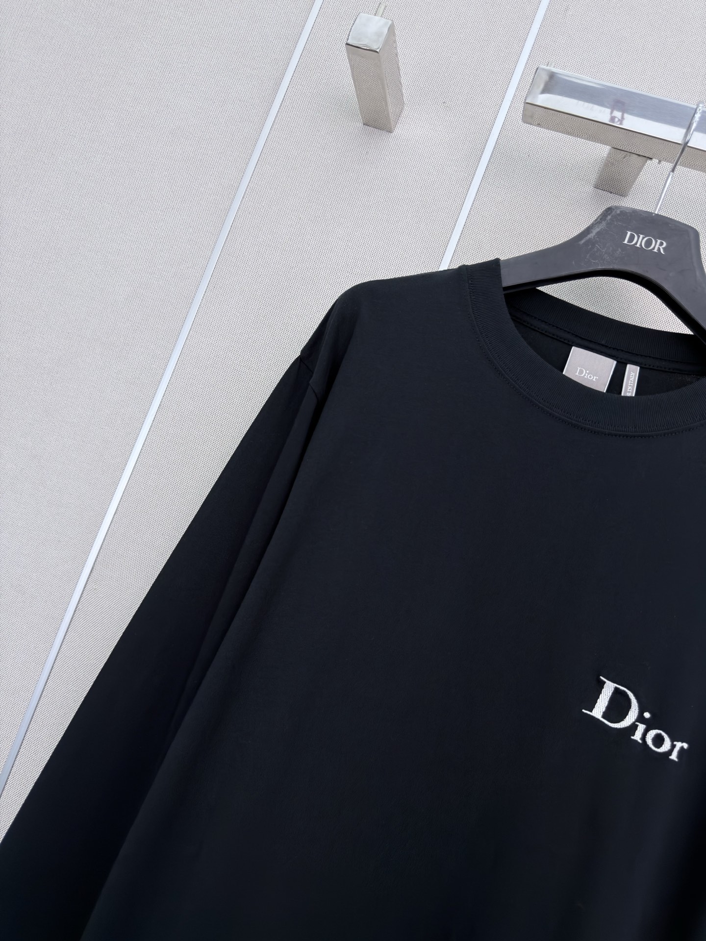 Dior Black Logo Long Sleeve T-Shirt