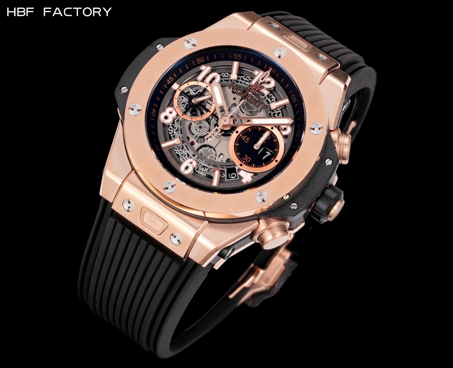 1650💰HBF FACTORY V2版 宇舶(恒宝)HUBLOT ——英勇无畏,拳拳出击,简称“HUB”“恒宝”,BigBang大爆炸元素材料计时码表v2版❶表壳采用进口316精钢材料 设计感爆炸❷搭载7750改“HUB1242”自动机芯 计时瞬启与一键飞返 完美还原原装功能 二次增重自动摆坨 达到更稳定的走时和超低返修率❸表带采用天然橡树橡胶表带 超强防水 柔软舒适❹表镜采用天然蓝宝石玻璃 耐磨耐刮 通透零瑕疵 作为一个年轻的品牌 宇舶以张扬的个性和独特的设计在高端制造下重抹一笔青春活力 将与大家一同感受年轻的自由!!!