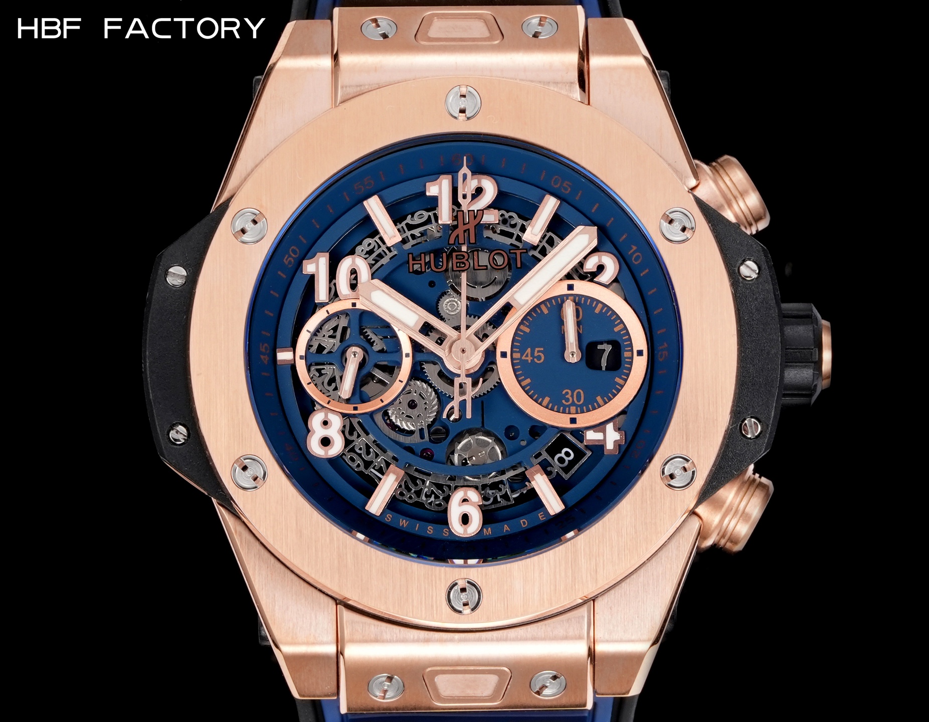 1650💰HBF  FACTORY  V2版 宇舶(恒宝)HUBLOT ——英勇无畏，拳拳出击，简称“HUB”“恒宝”，BigBang大爆炸元素材料计时码表v2版❶表壳采用进口316精钢材料 设计感爆炸❷搭载7750改“HUB1242”自动机芯 计时瞬启与一键飞返 完美还原原装功能 二次增重自动摆坨 达到更稳定的走时和超低返修率❸表带采用天然橡树橡胶表带 超强防水 柔软舒适❹表镜采用天然蓝宝石玻璃 耐磨耐刮 通透零瑕疵          作为一个年轻的品牌 宇舶以张扬的个性和独特的设计在高端制造下重抹一笔青春活力 将与大家一同感受年轻的自由！！！