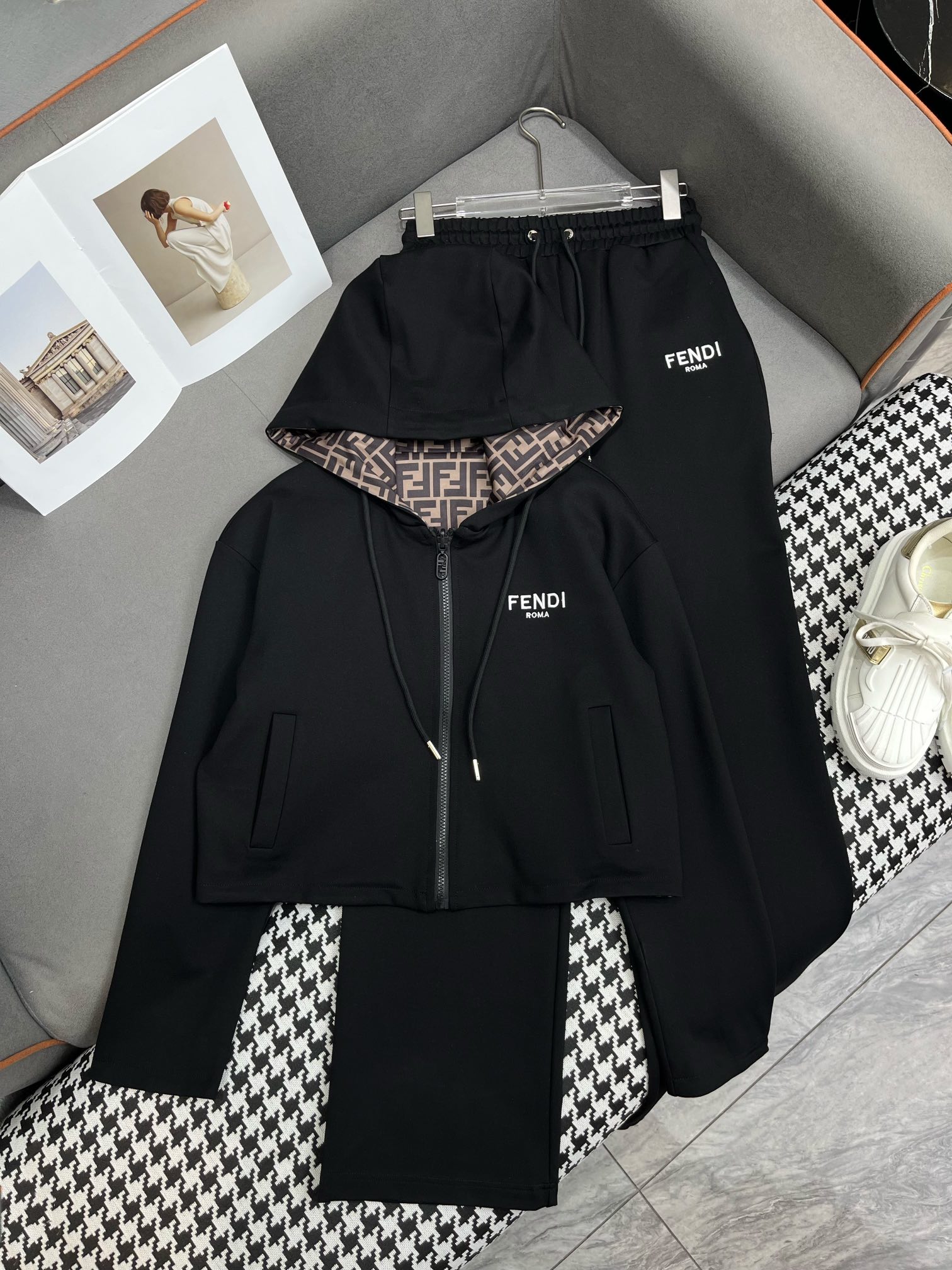 Fendi Clothing Coats & Jackets Pants & Trousers Two Piece Outfits & Matching Sets Fall/Winter Collection Hooded Top