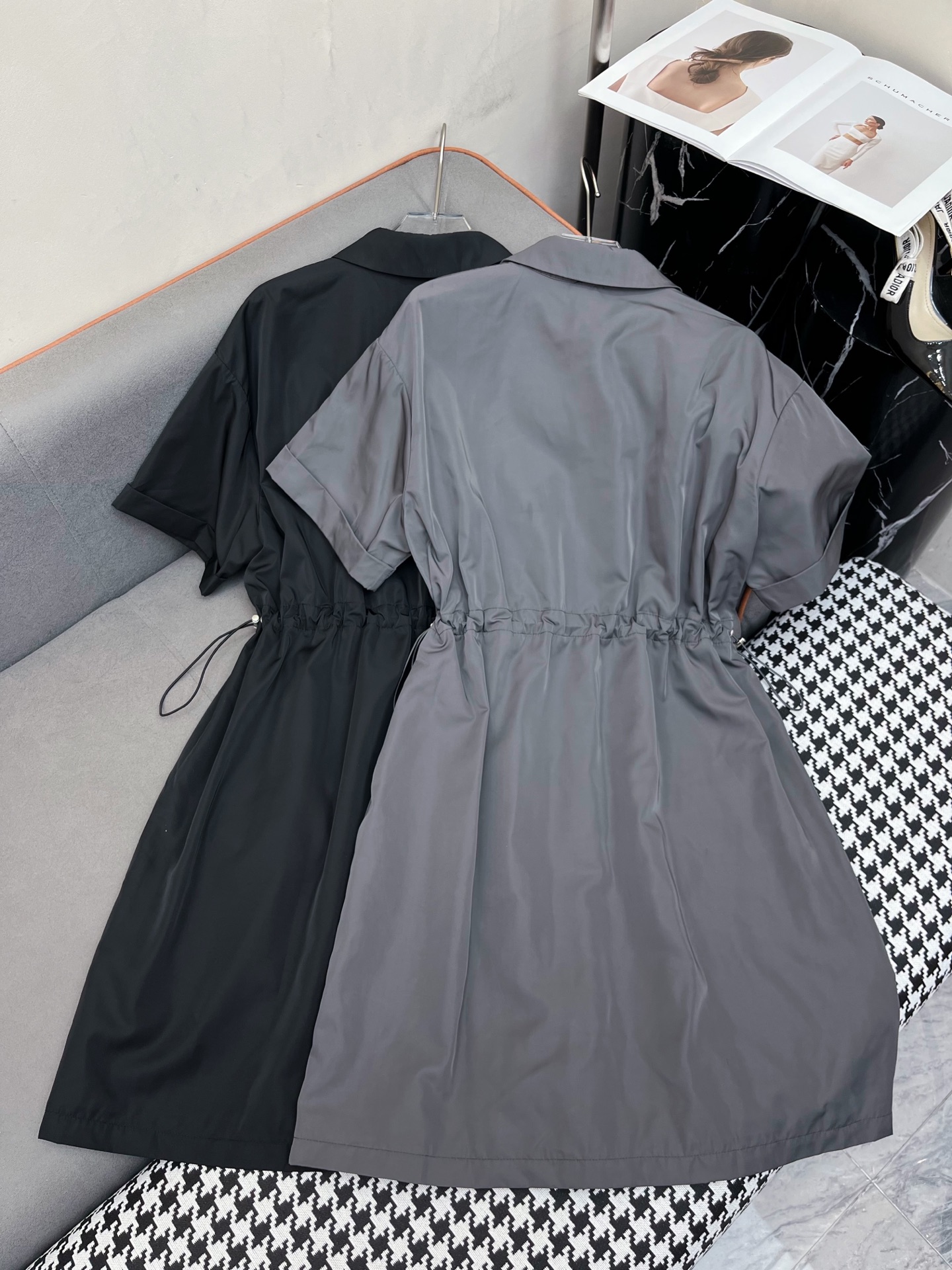Miu Miu 25SS Embroidered Letter Dress - Drawstring Waist, High Quality 5 i1747732700417 5476 0 3