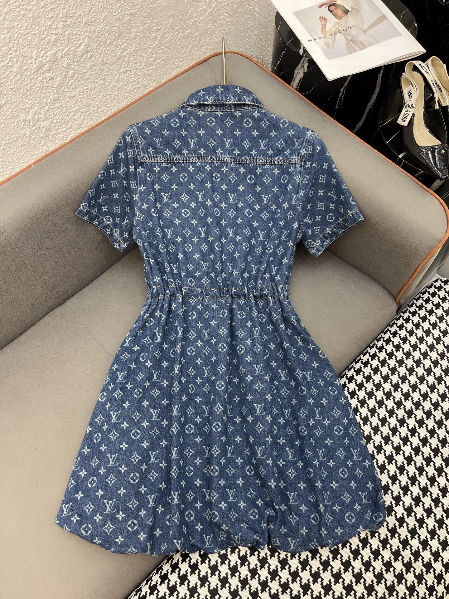 Louis Vuitton 25SS Denim Jacquard Tie Waist Mini Dress - Chic & Flattering 7 i1751211473258 112 0 5