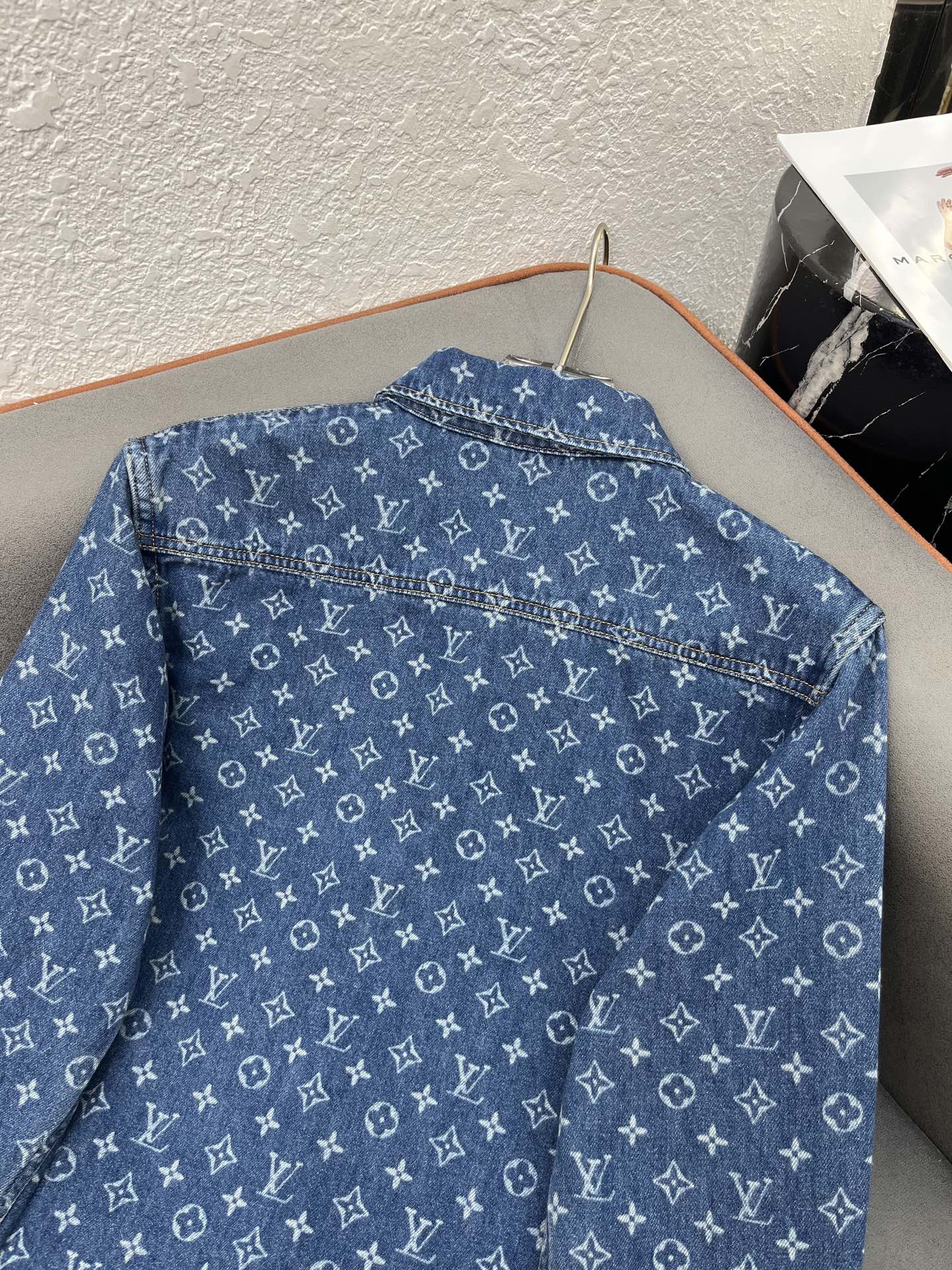 Louis Vuitton Women's Longline Denim Jacquard Shirt Jacket - Classic Fit 6 i1751211528091 5388 0 4