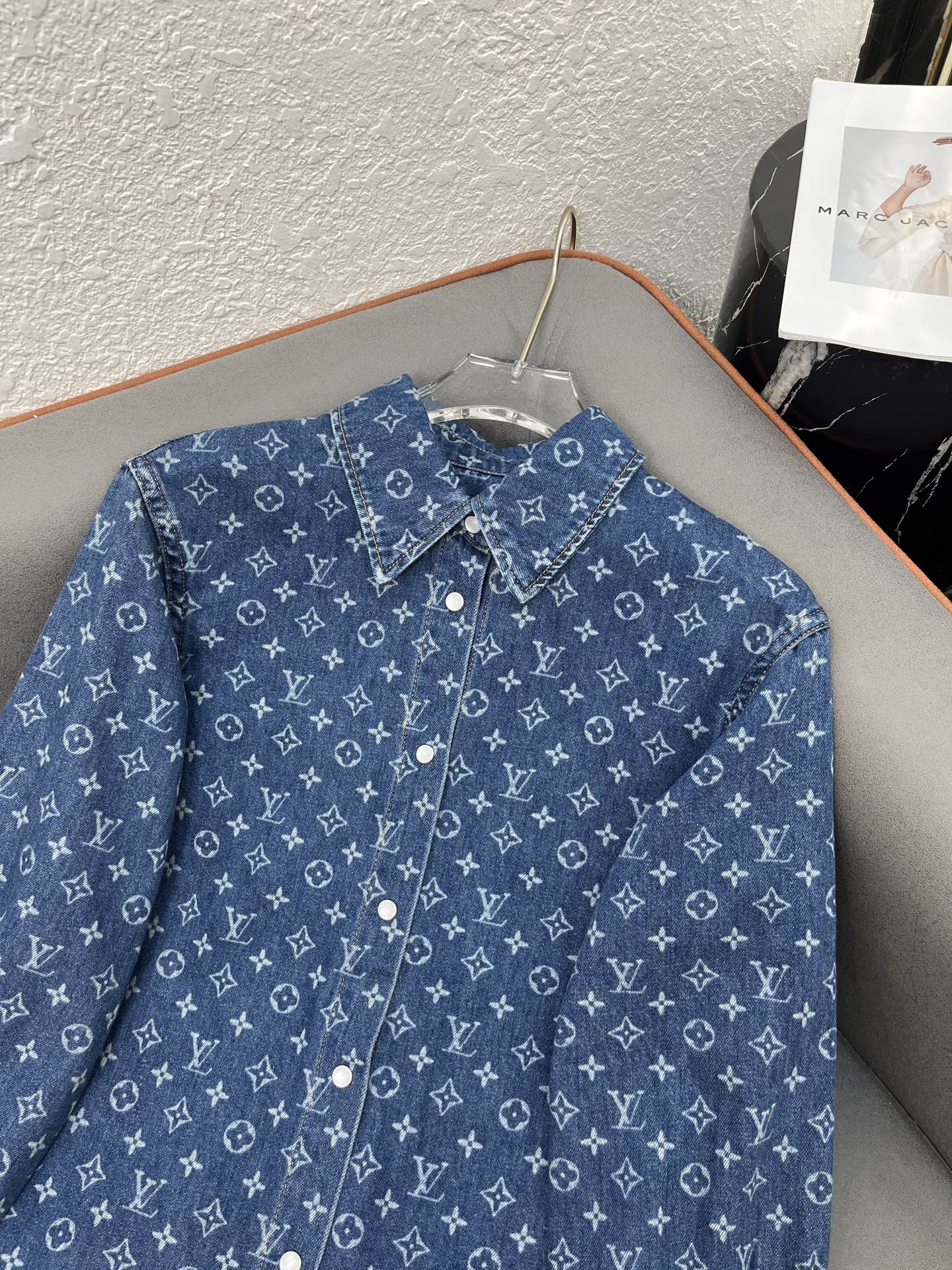 Louis Vuitton Women's Longline Denim Jacquard Shirt Jacket - Classic Fit 4 i1751211529273 2648 0 2