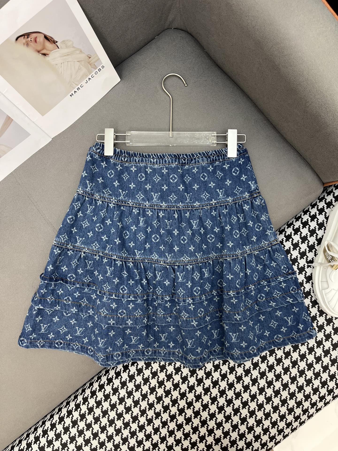 Louis Vuitton Denim Jacquard Mini Skirt - Chic & Flattering A-Line Design 6 i1751211833678 3009 0 4