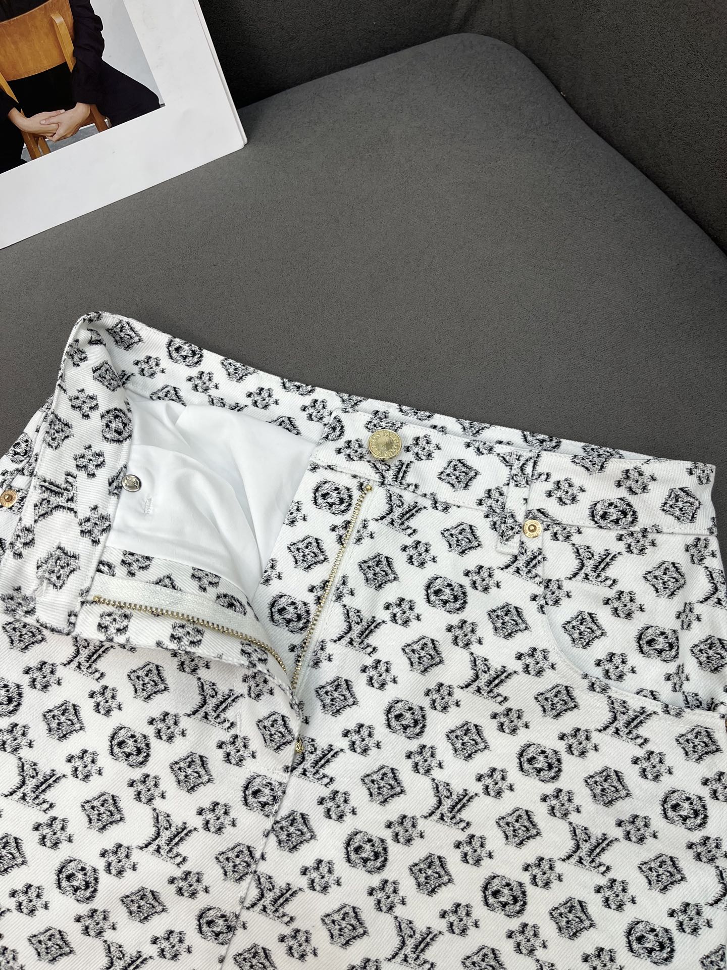 Louis Vuitton Monogram Denim Mini Skirt with Metal Branding - Chic & Timeless 4 i1751212399791 9940 0 2