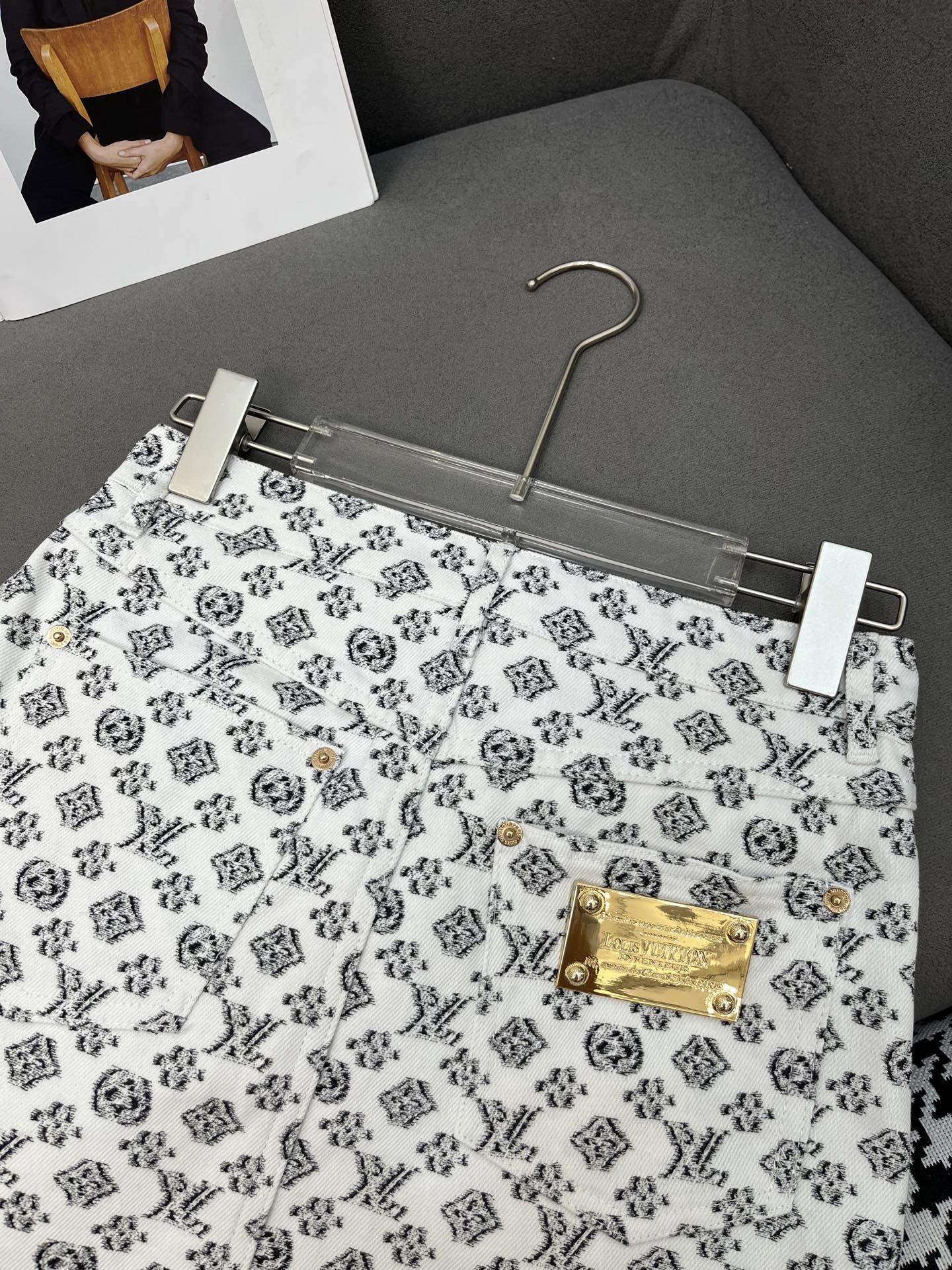 Louis Vuitton Monogram Denim Mini Skirt with Metal Branding - Chic & Timeless 6 i1751212399946 8965 0 4