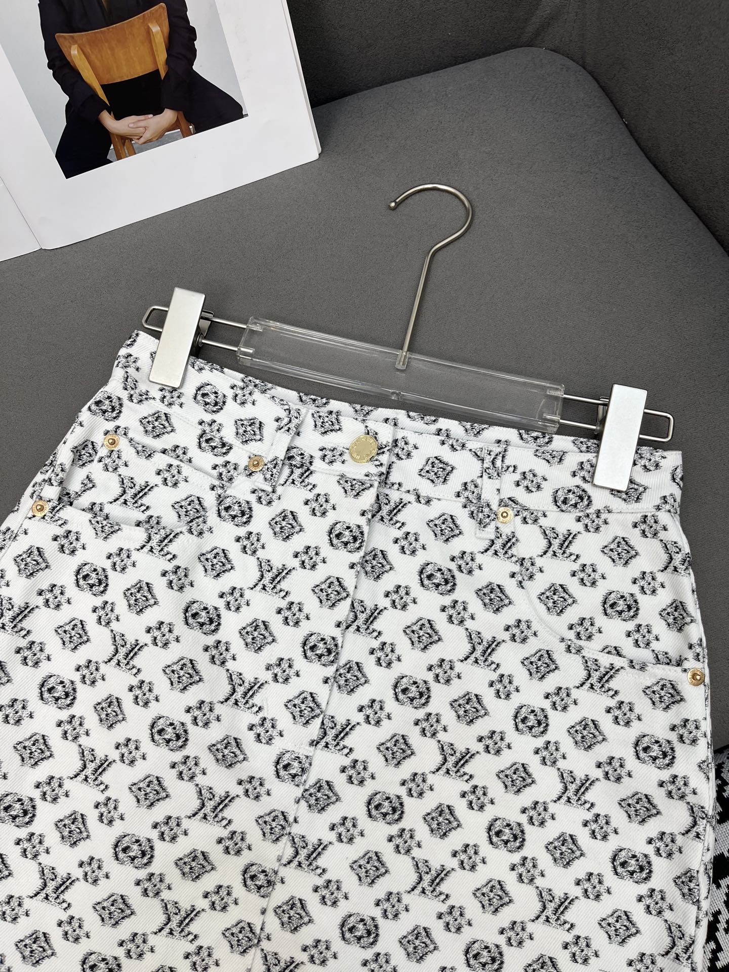 Louis Vuitton Monogram Denim Mini Skirt with Metal Branding - Chic & Timeless 3 i1751212401035 4495 0 1