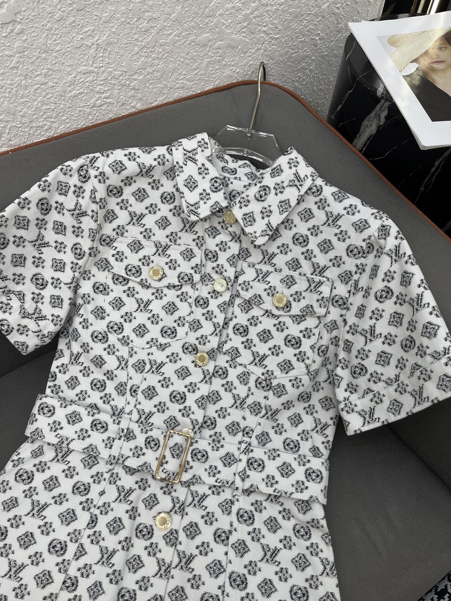 Louis Vuitton 25SS Monogram Denim Collar Dress - Elegant & Chic, Sizes S-L 4 i1751212725759 2914 0 2
