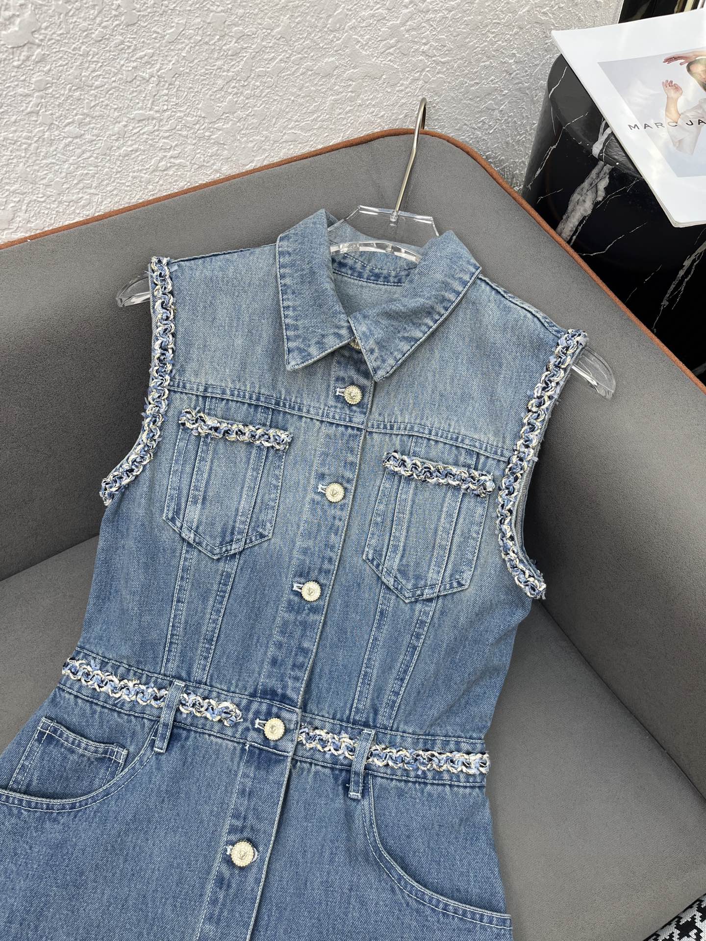 Versace Sleeveless Denim Dress with Lace Trim - Spring/Summer Collection 3 i1751359807868 2398 0 1