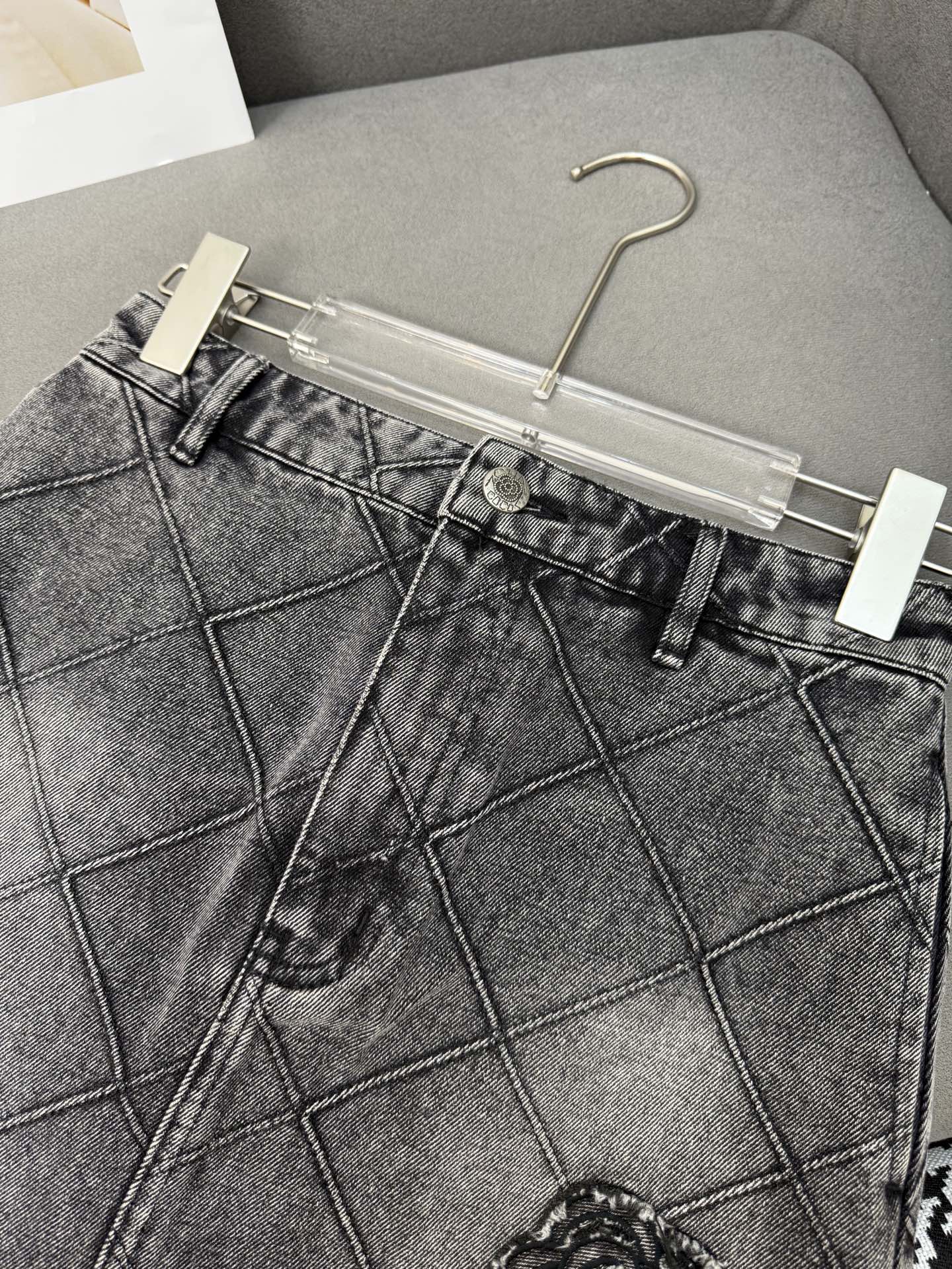 Chanel 25SS Denim Skirt - Classic Style, Rhombus Pattern, Three Sizes 4 i1751372850693 2030 0 2