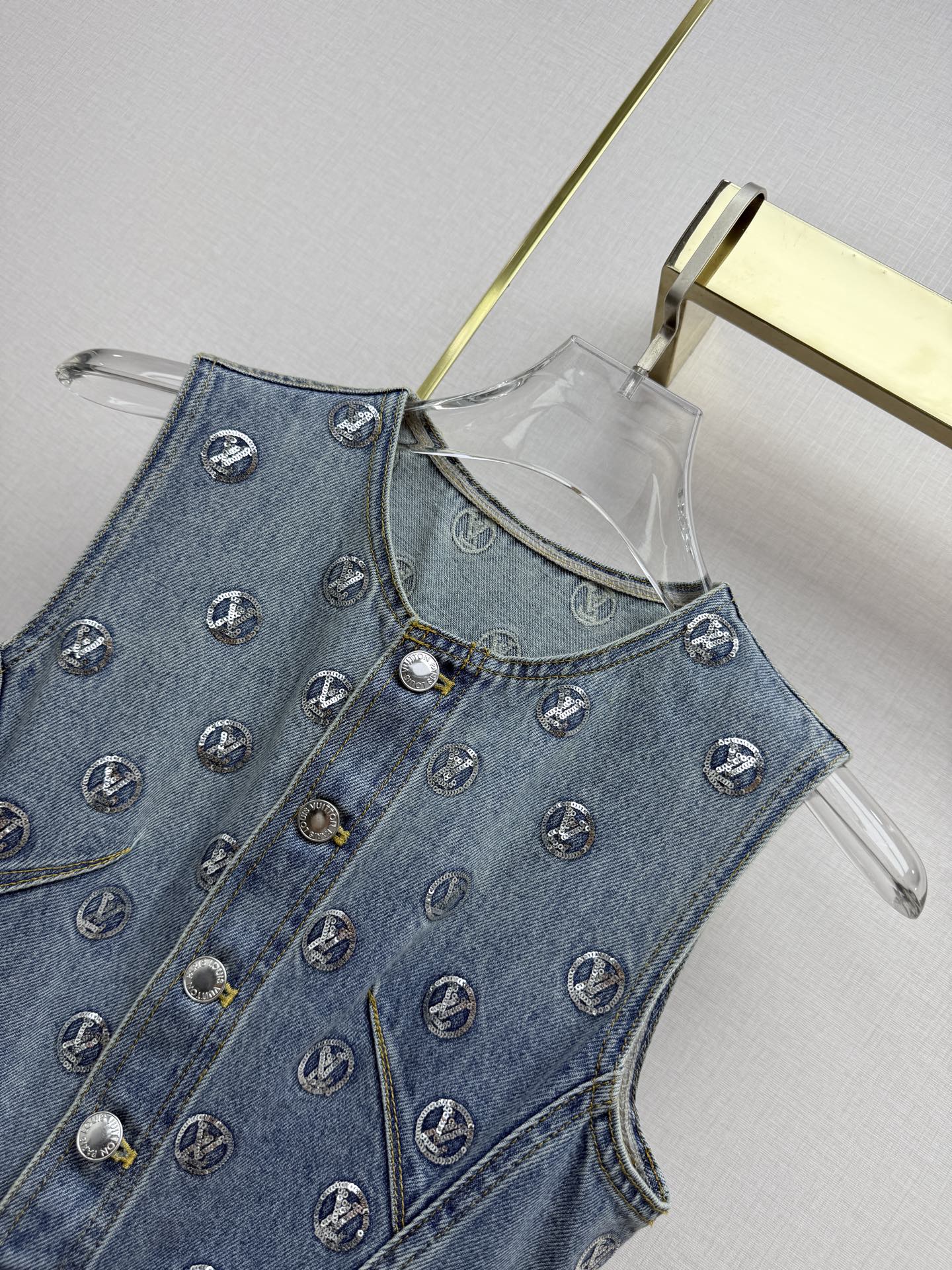 LV Embossed Monogram Belted Mini Dress