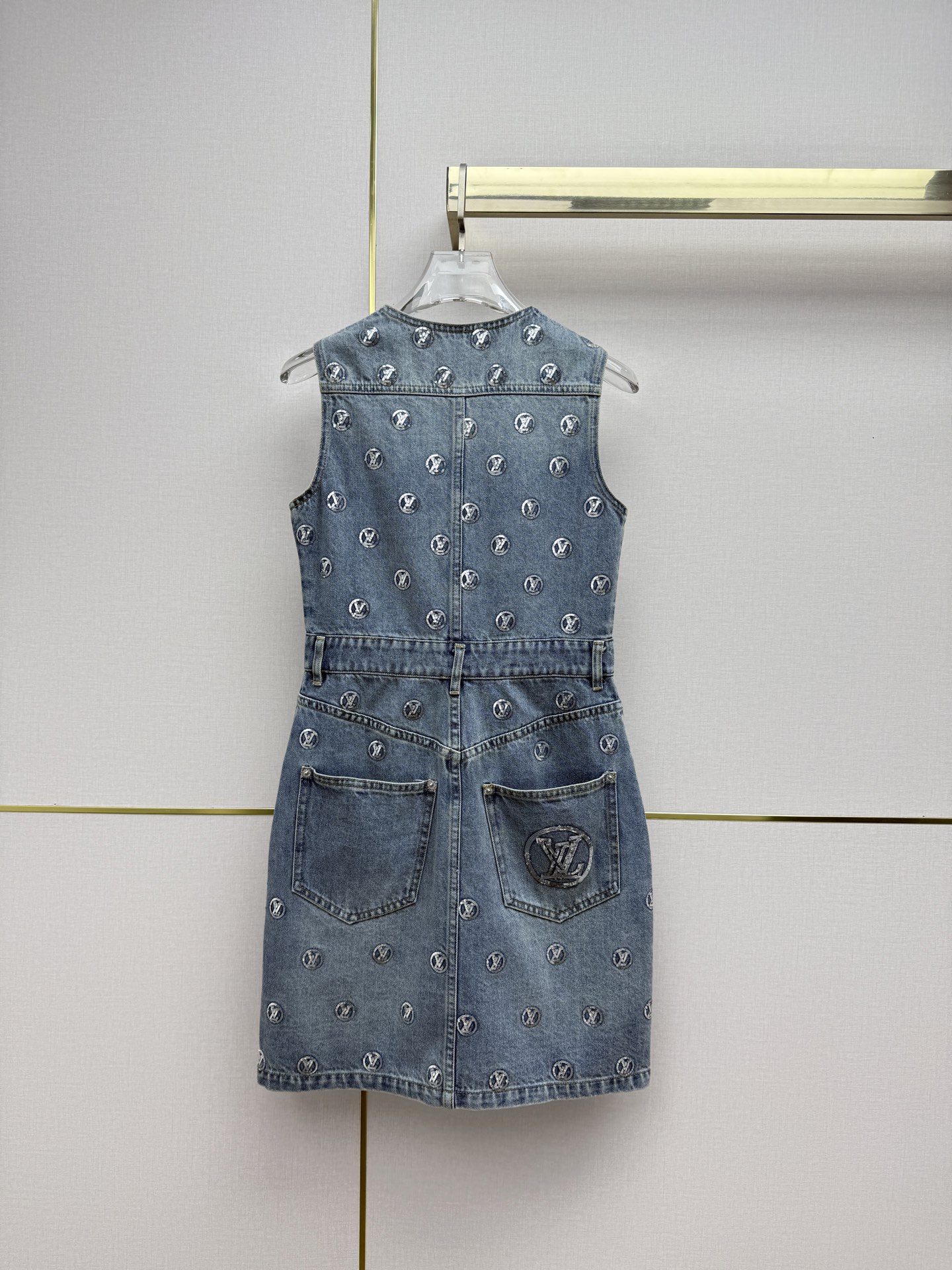 LV Embossed Monogram Belted Mini Dress