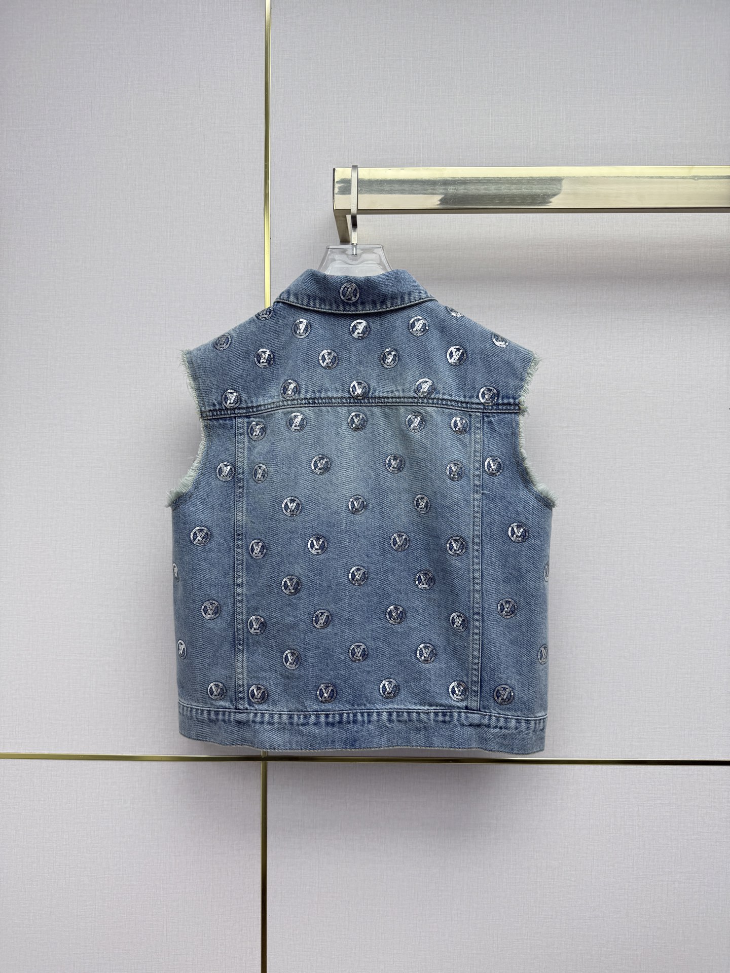 Louis Vuitton Embroidered Monogram Denim Vest