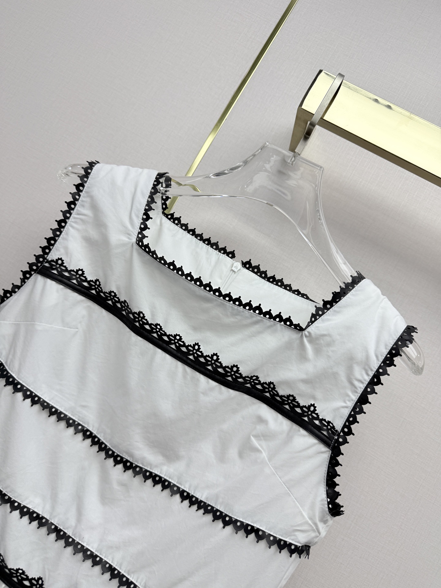 LV Black Lace Trim Sleeveless Top Drawstring Short