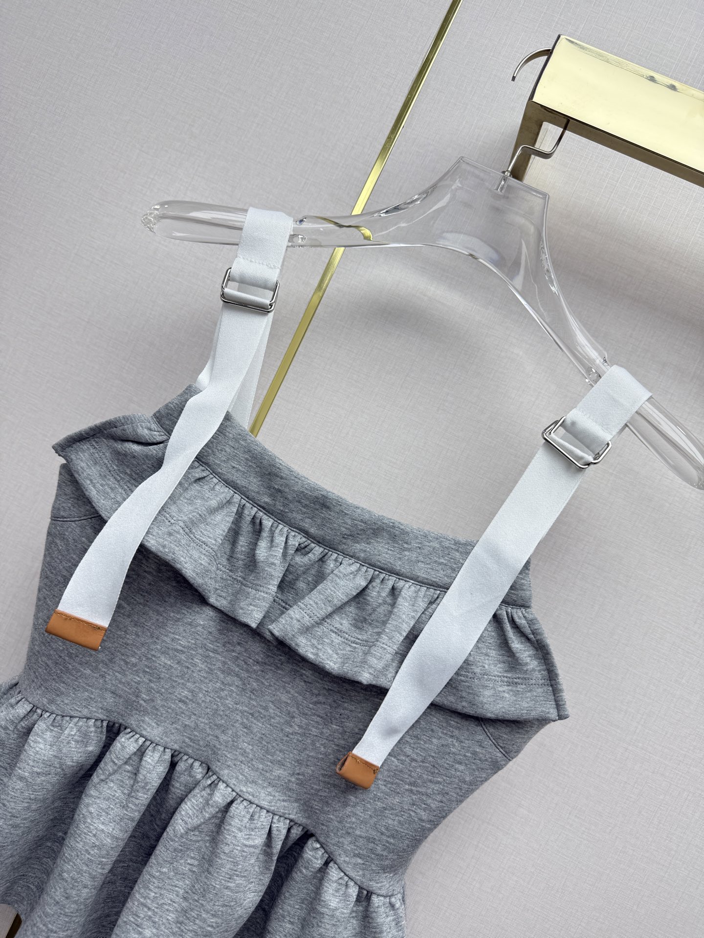 LV Ruffled Peplum Camisole With Adjustable Straps