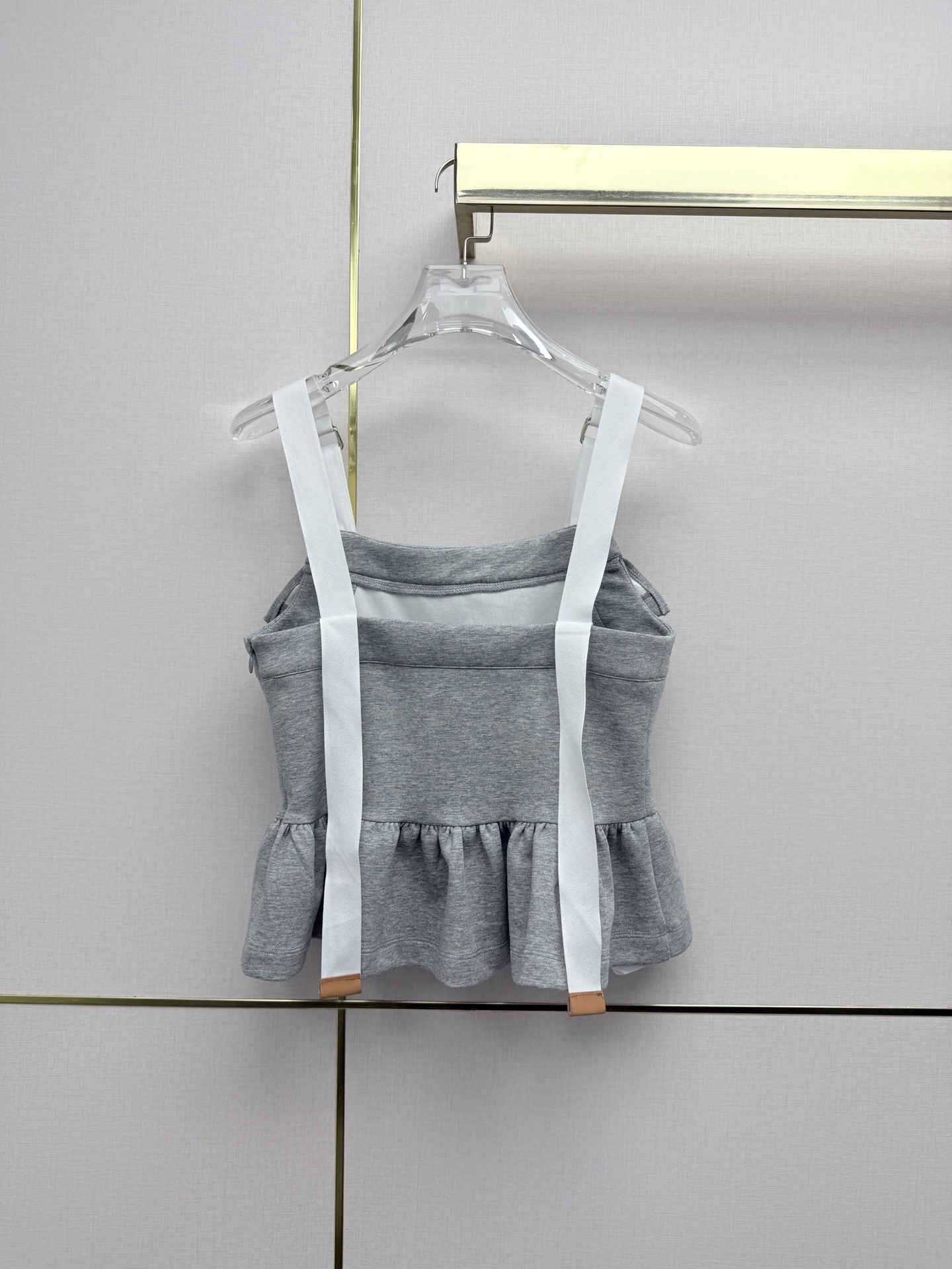 LV Ruffled Peplum Camisole With Adjustable Straps