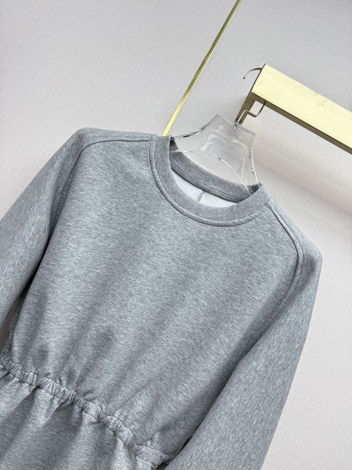 LV Drawstring Waist Cropped Crew Neck Sweatshir