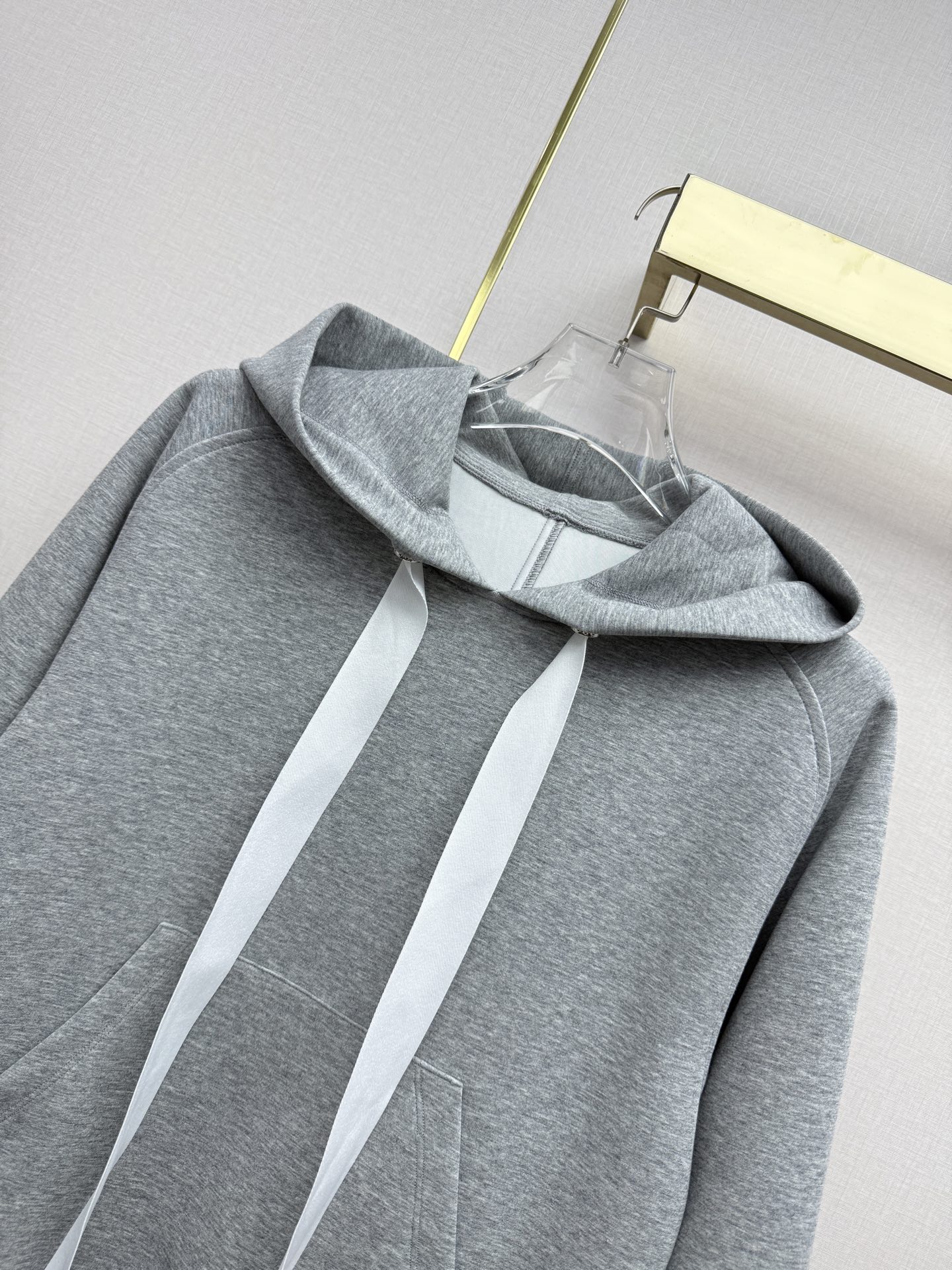 LV Cropped Hoodie With Leather Tag Detail