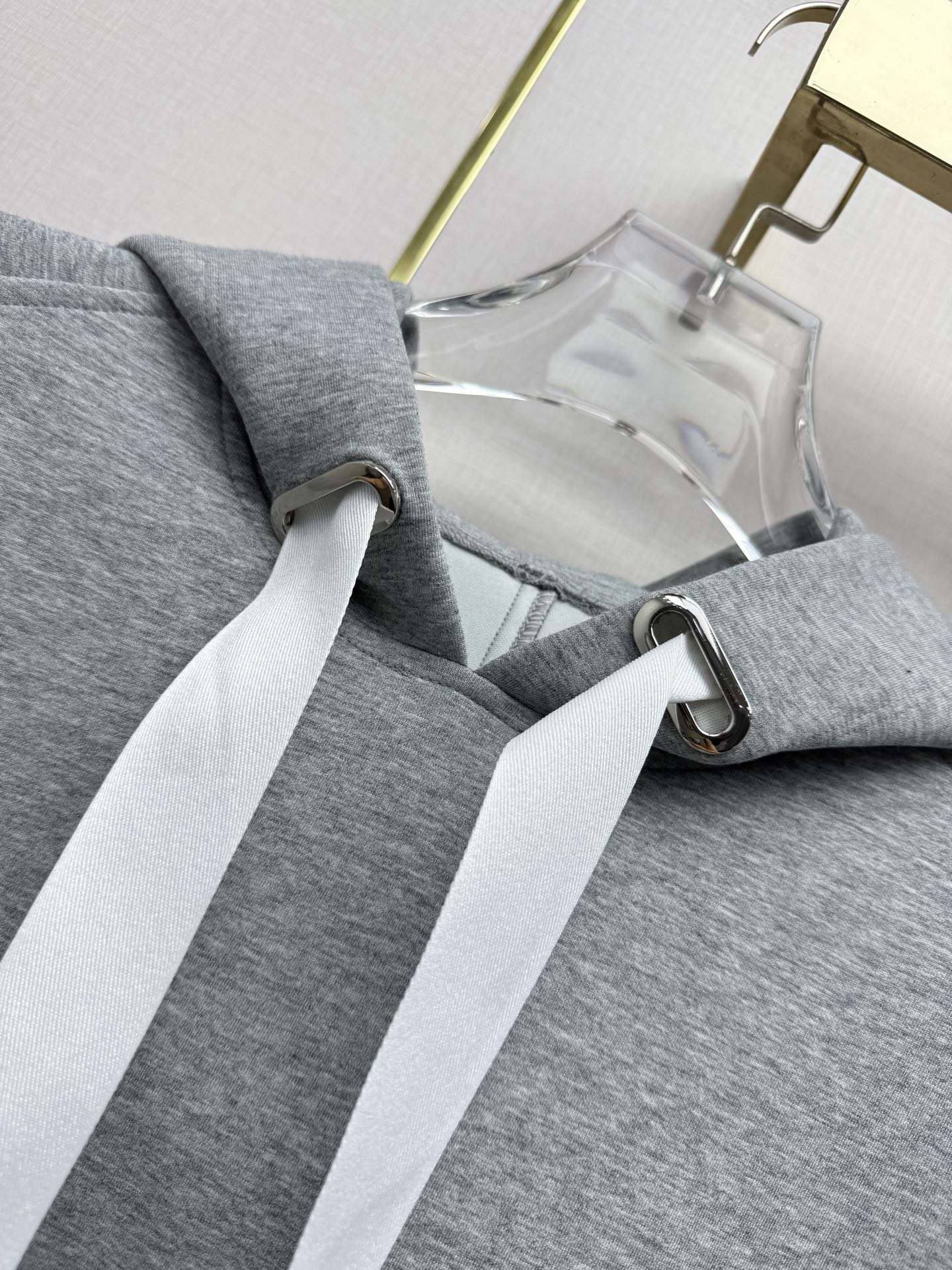 LV Cropped Hoodie With Leather Tag Detail