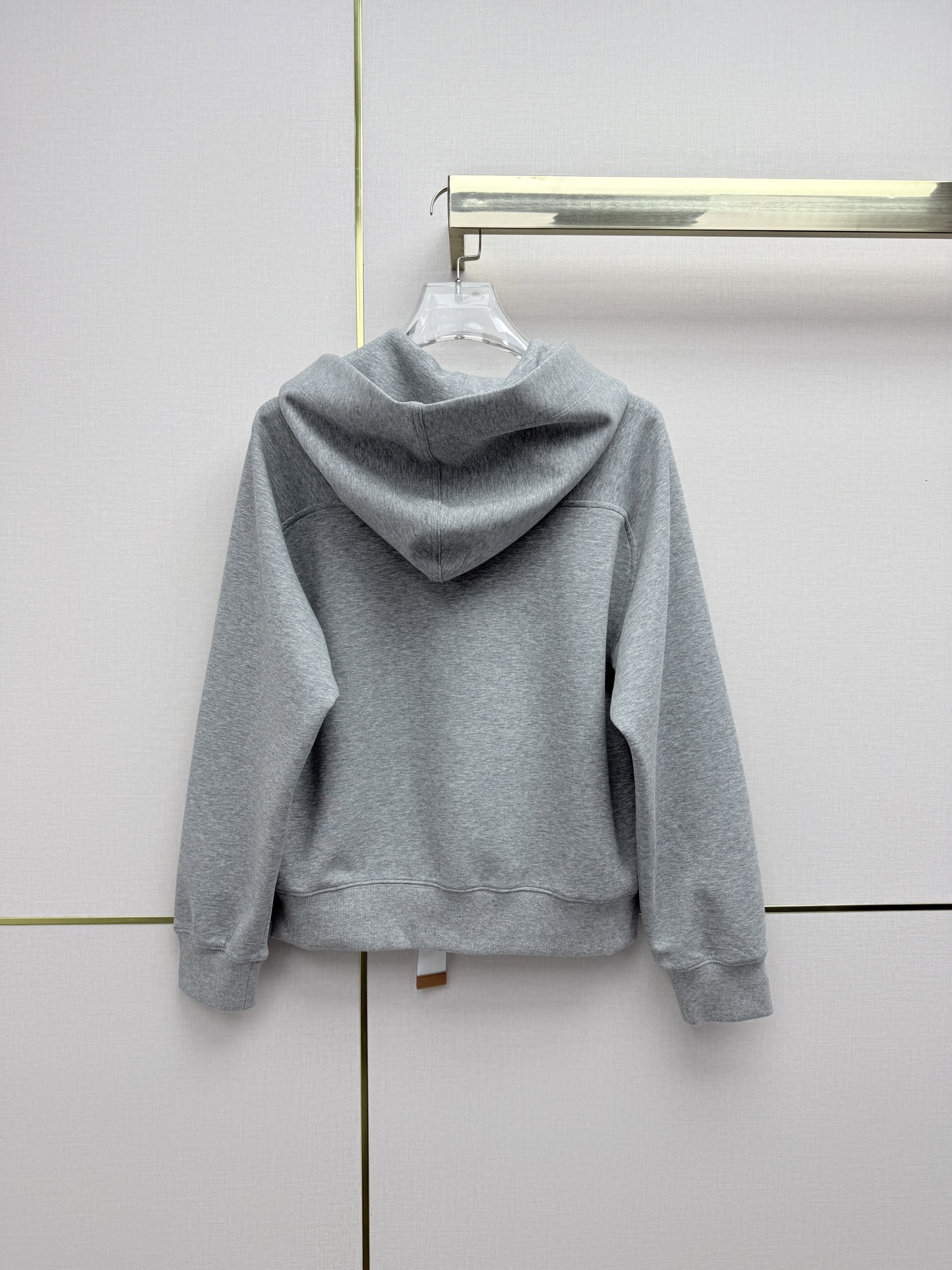 LV Cropped Hoodie With Leather Tag Detail