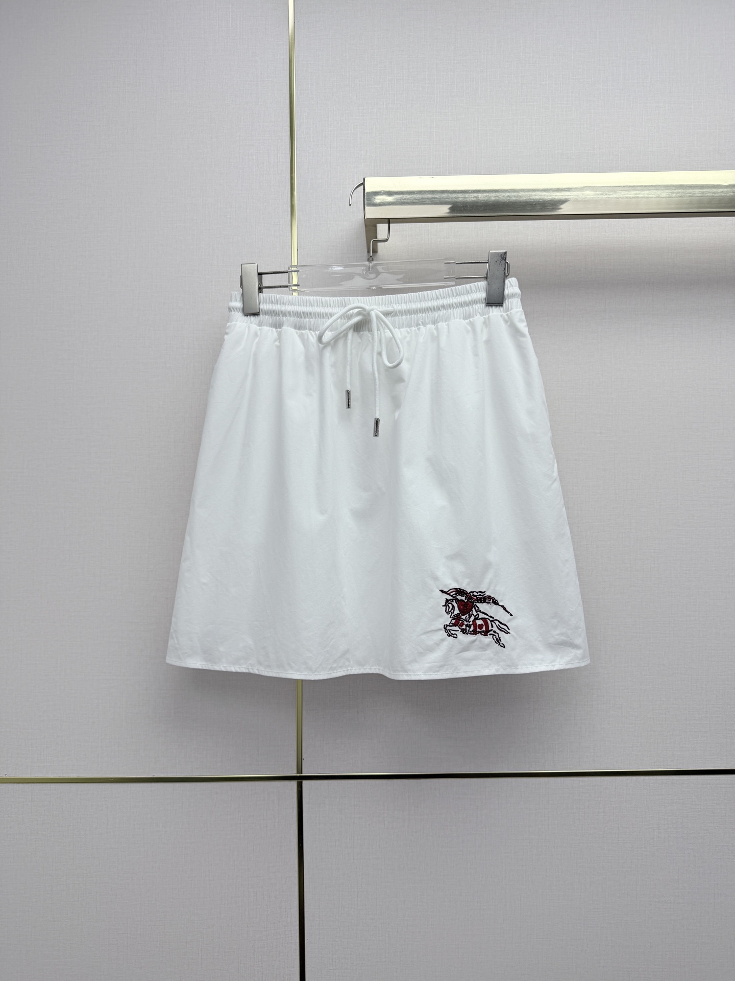 Burberry White Embroidered Shorts
