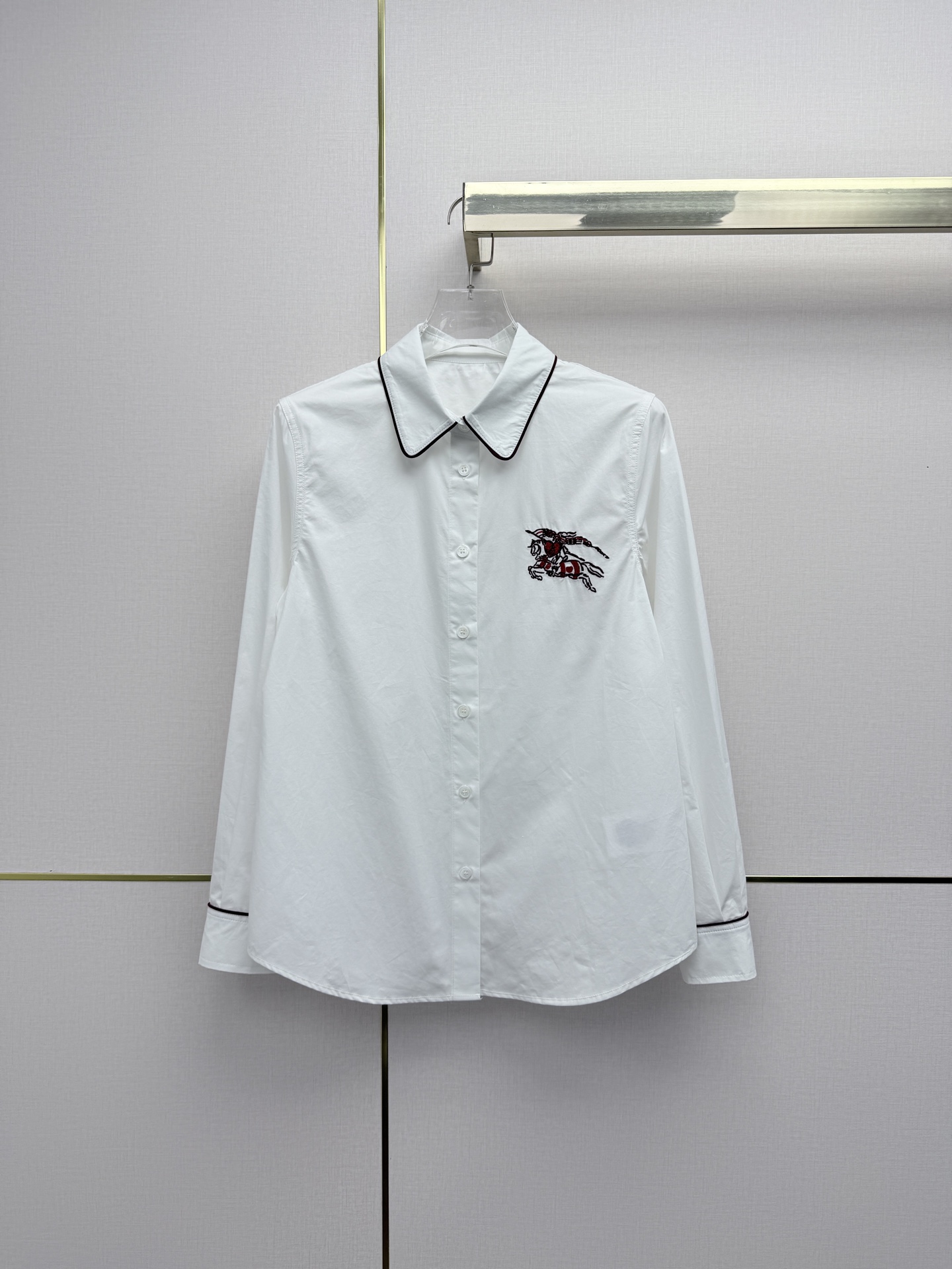 Burberry White Embroidered Shirt