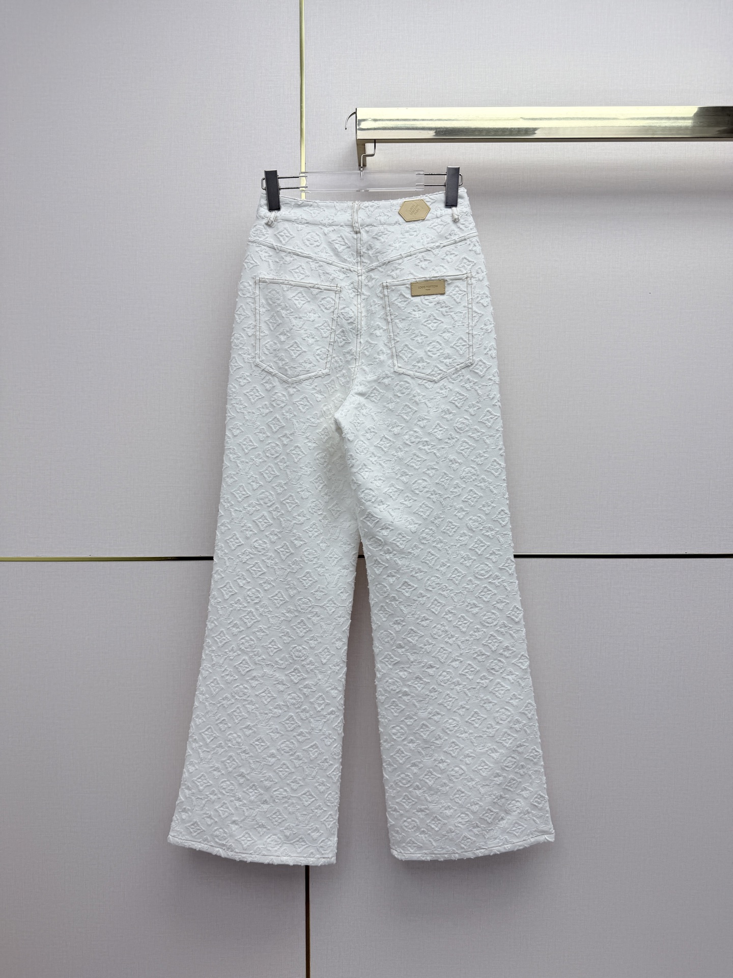 louis vuitton monogram jacquard wide leg jeans