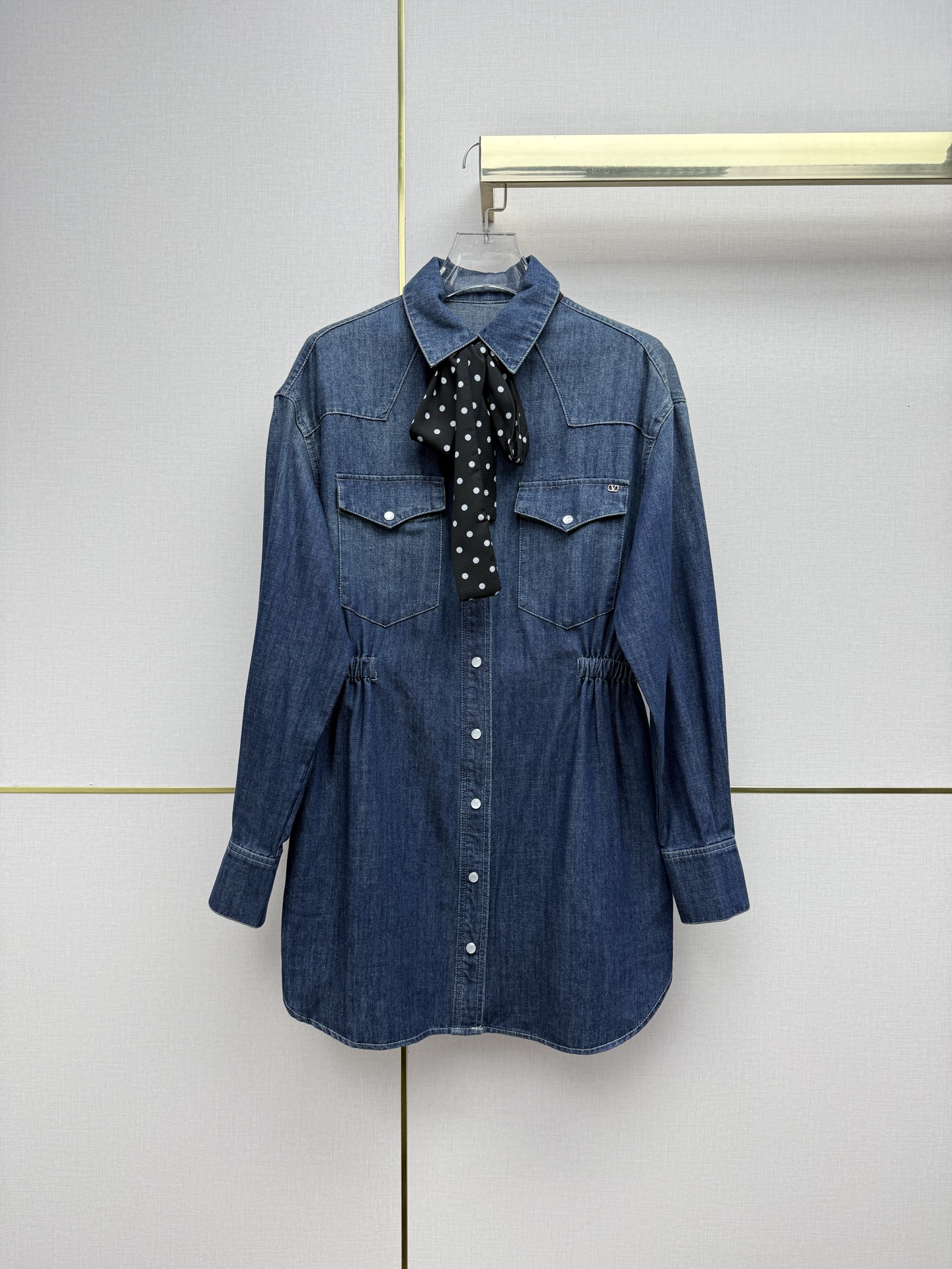 Valentino Denim Tie Shirt Dress
